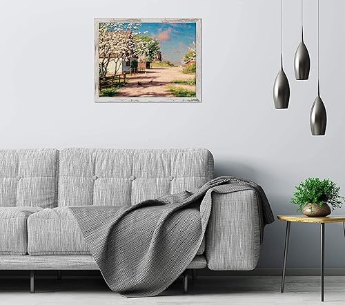 Miniatura 8 de Golden State Art, Portarretratos de 18 x 24 pulgadas, moldeado ancho, estilo rústico de grano de madera, ideal para mostrar fotos, rompecabezas,