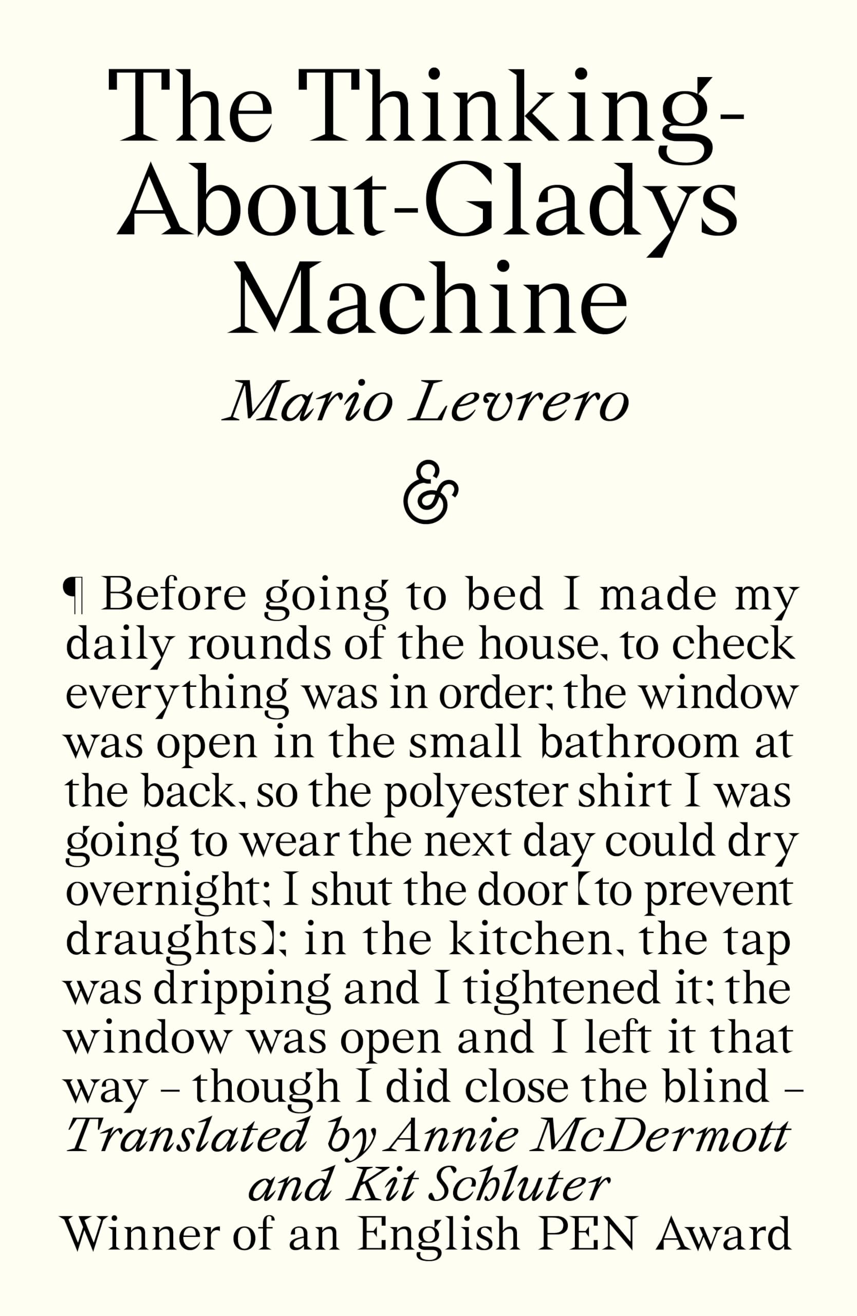 The ThinkingAboutGladys Machine by Mario Levrero PAPERBACK 9781916751064