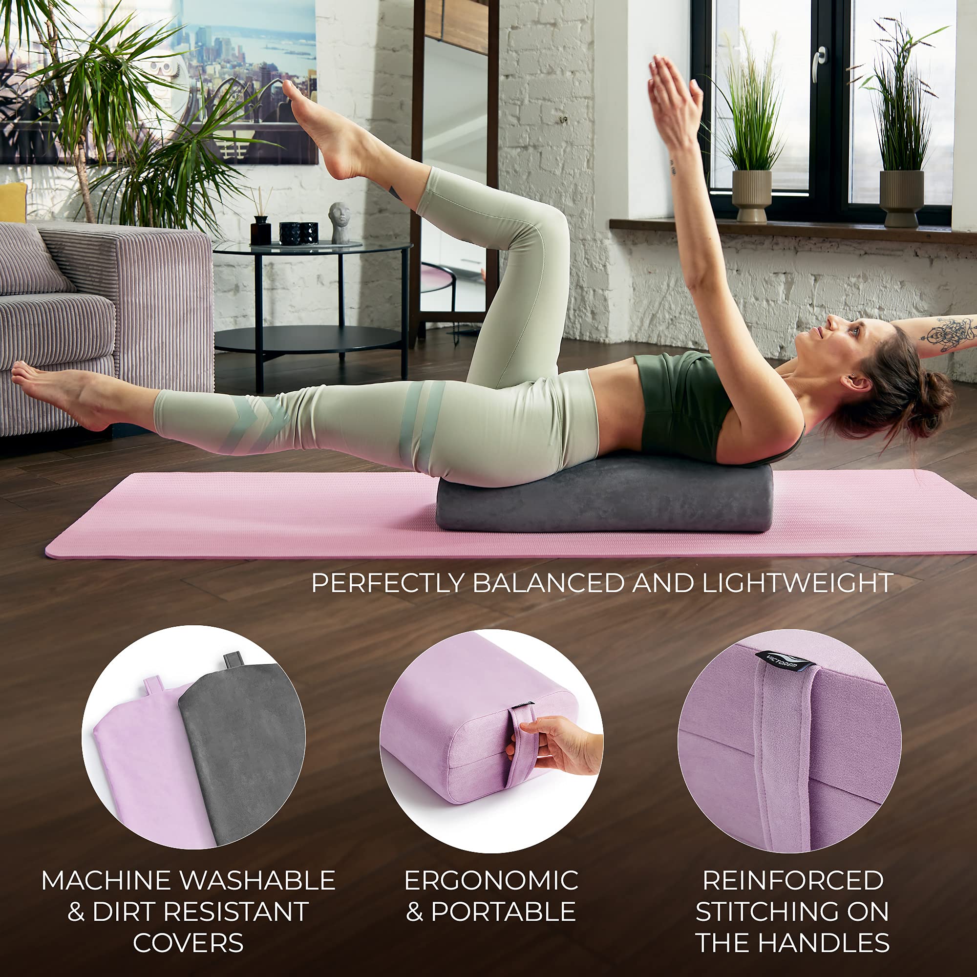 Amazon | Victorem ヨガボルスター 低反発 ヨガクッション 瞑想