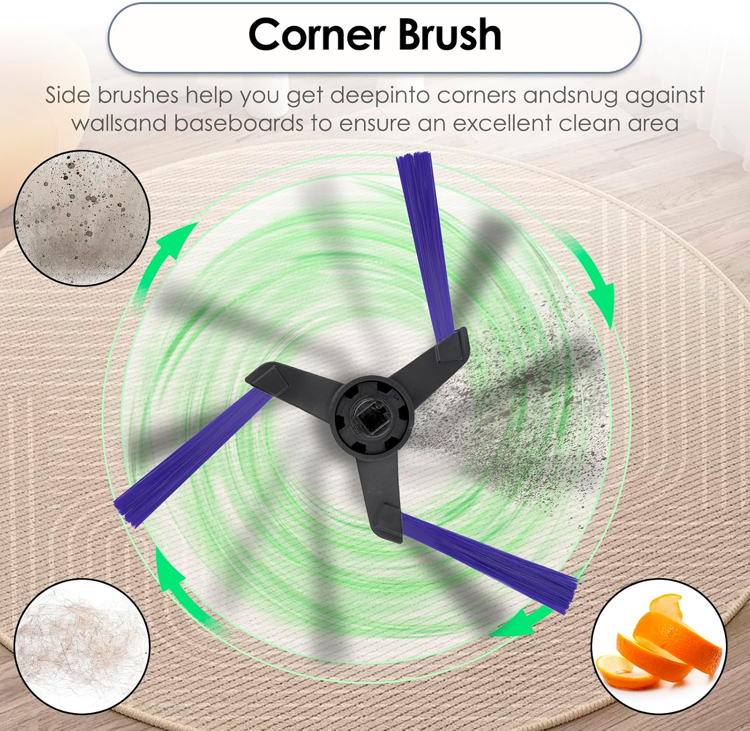 (11 Pack) Spot+Scrub AI Replacement Parts Compatible with Dyson Spot+Scrub AI Robot Vacuum Cleaner, 1 Roller Brush, 1 Roller Mop, 6 Side Brushes, 3 HEPA Filters, Accessories Kit