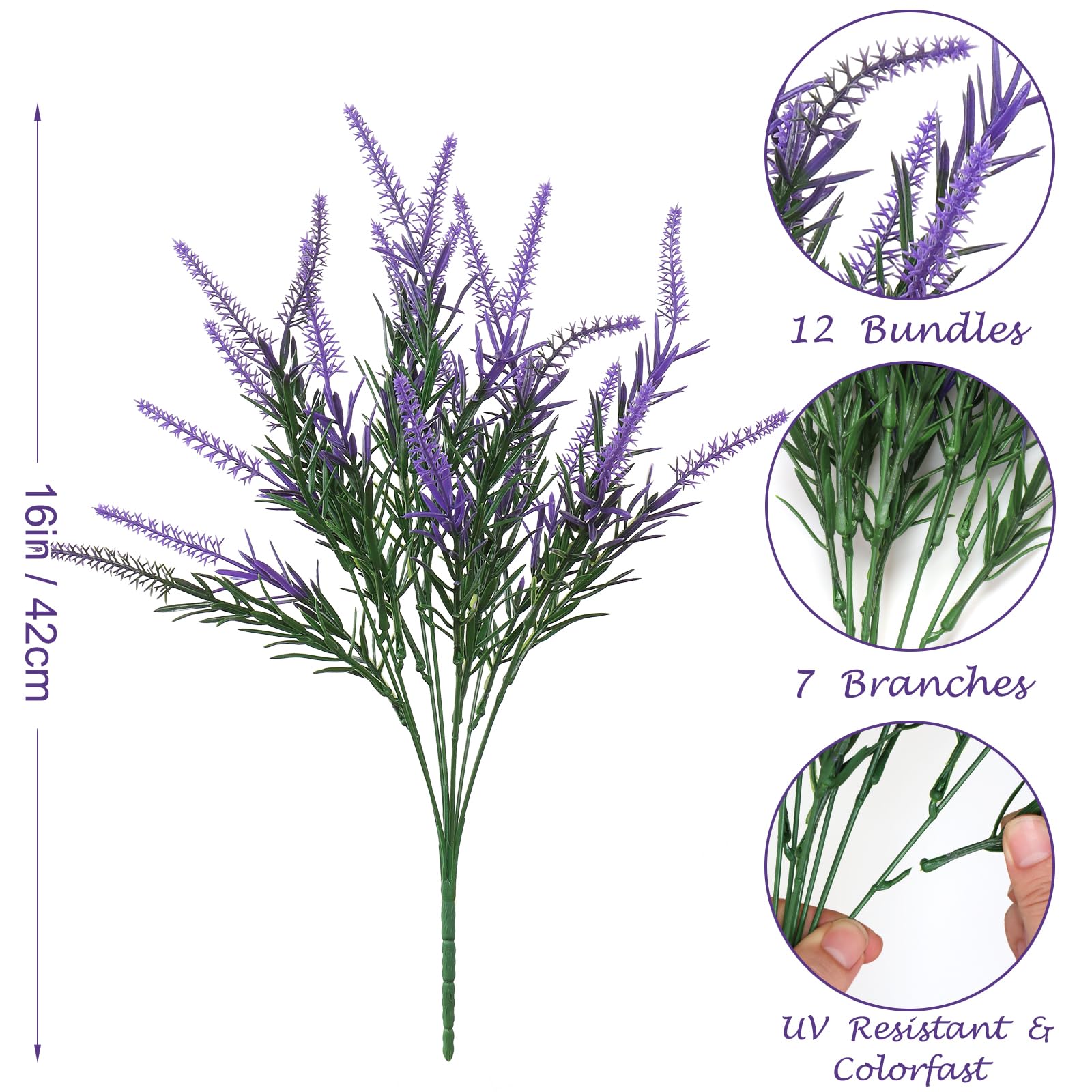 Fiori Artificiali Esterni SOMYTING - 12 Mazzi Resistenti Ai Raggi UV, Decorazione Per Giardino E Casa - Foto 13