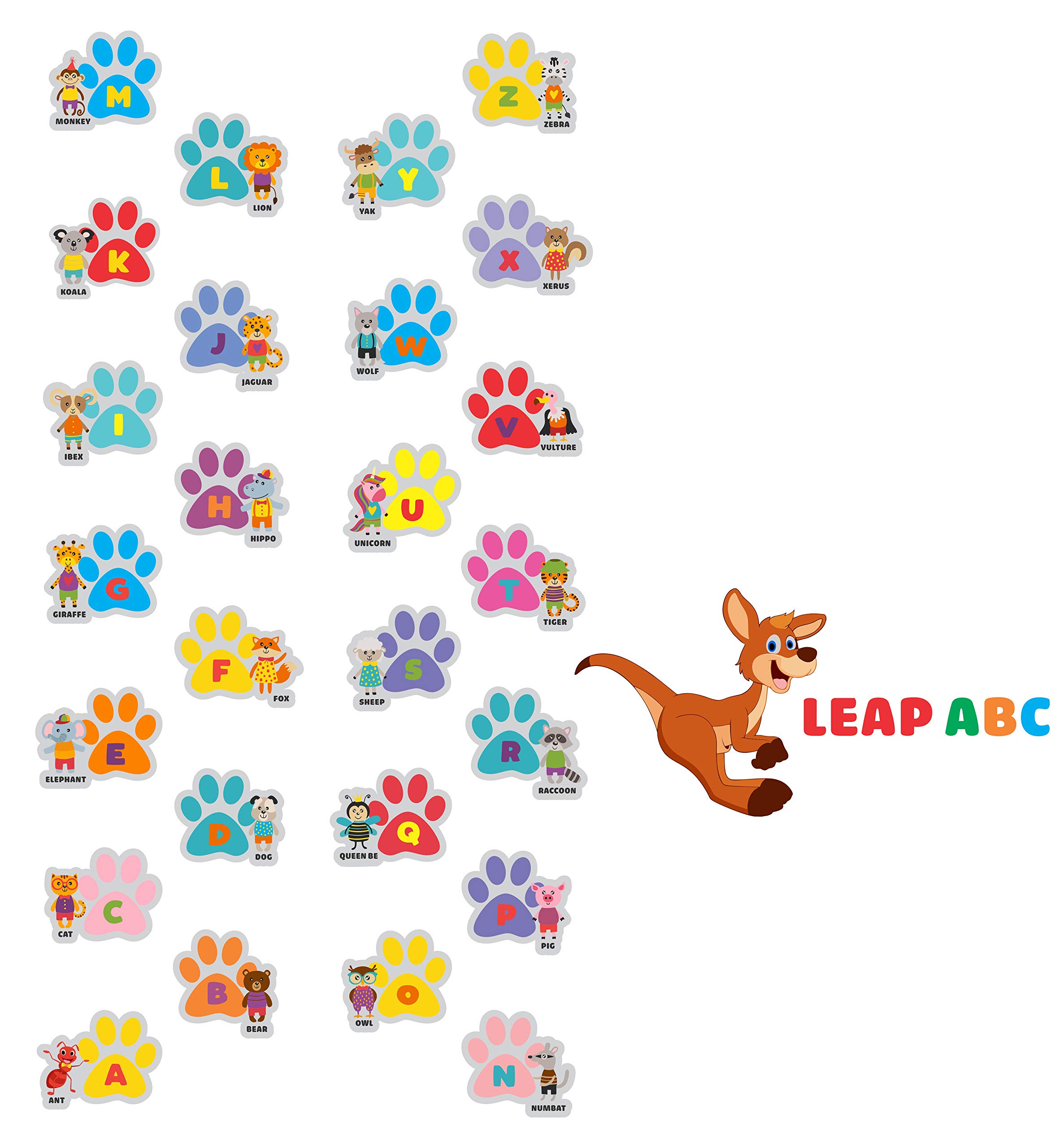 Calcomanías sensoriales de camino para decoración de aula, para suelo y pared, calcomanías de suelo con diseño del alfabeto ABC Hop & Walk Hopscotch para aumentar las habilidades motoras gruesas 2