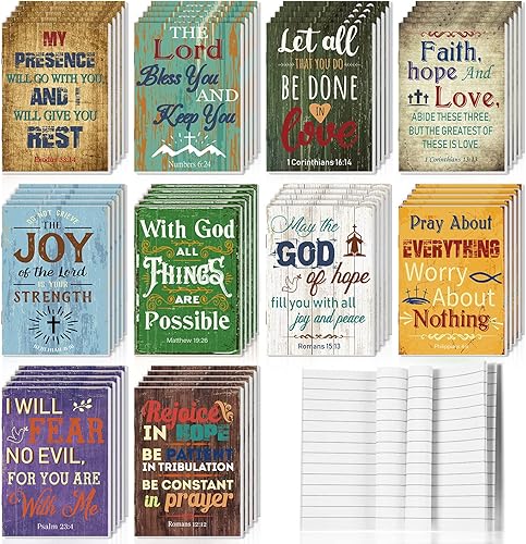 Vista 9 de CHENGU Paquete de 50 cuadernos cristianos, diarios de oración, diario bíblico de bolsillo pequeño para mujeres y hombres, cuaderno bíblico, blocs