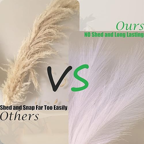 Miniatura 4 de Atafola Hierba de pampa sintética de 17 pulgadas 5 unidades flores artificiales para decoración del hogar hierba de pampa artificial pequeño relleno