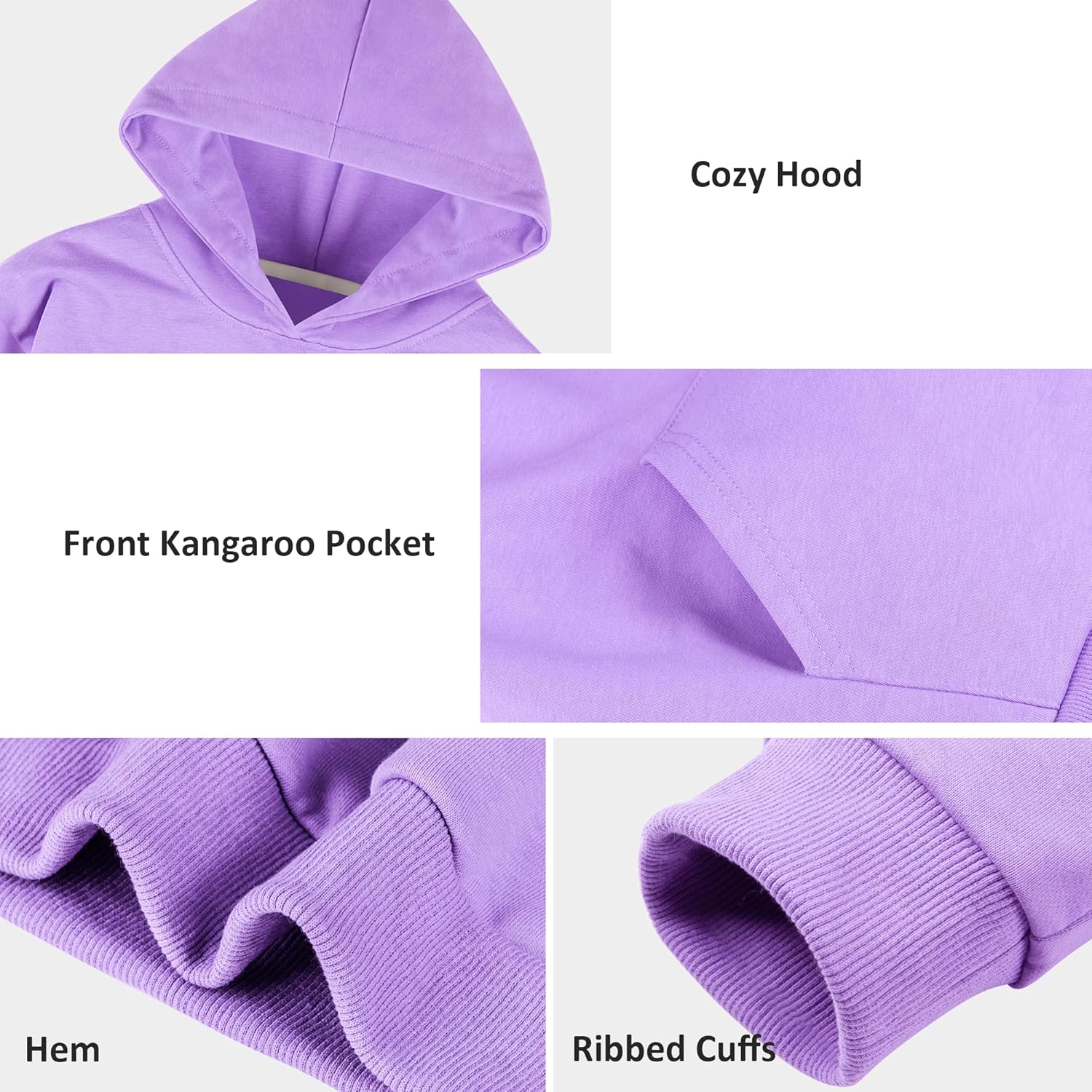 BIG ELEPHANT Boys' Hooded Sweatshirt - 100% Cotton,Lightweight Long Sleeve Hoodie with Pocket for School & Casual Wear - Image 4