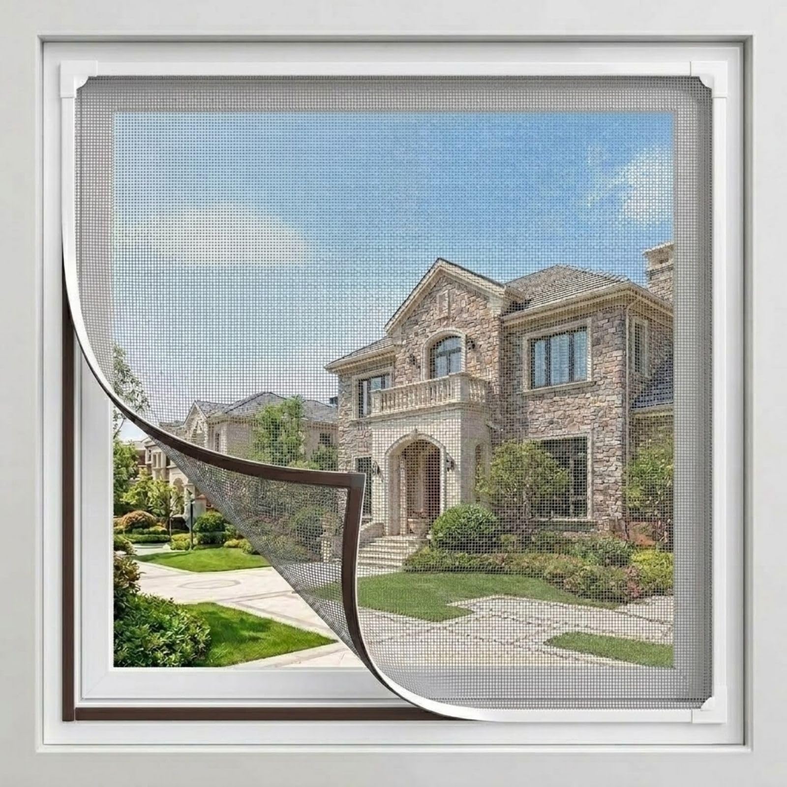 Magnetic Window Screen Pet Fiberglass Magnetic Closure Multicolor Multiple Sizes(White Black,150x200cm)