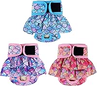 Vista 6 de Langsprit Pañales lavables para perras (paquete de 3) – Pañales reutilizables para perras – Pañales para perras altamente absorbentes para perros