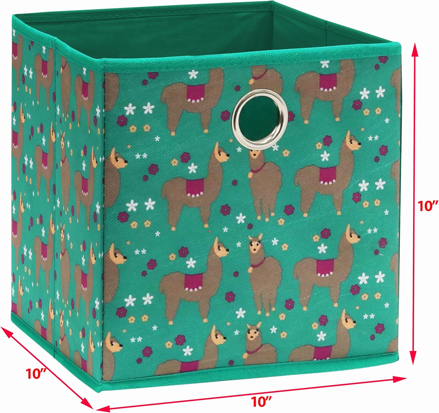 Simple Houseware 10-Inch Foldable Cube Storage Bins with Handles, Green image 5