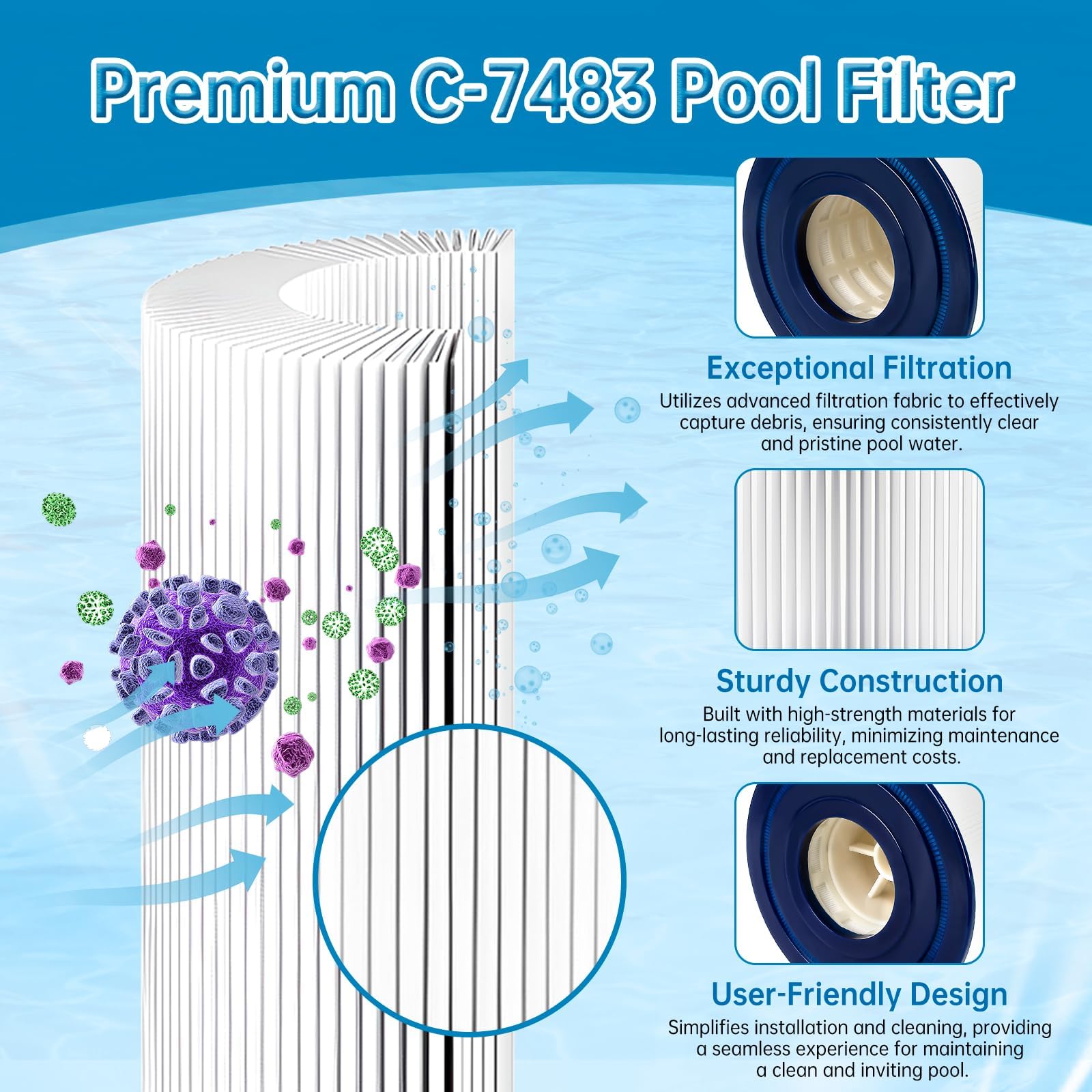 Lot de 4 Filtres piscine Swimclear C150SE / CX150XRE / C-8414 Lot de 4 Filtres piscine Swimclear C150SE / CX150XRE / C-8414