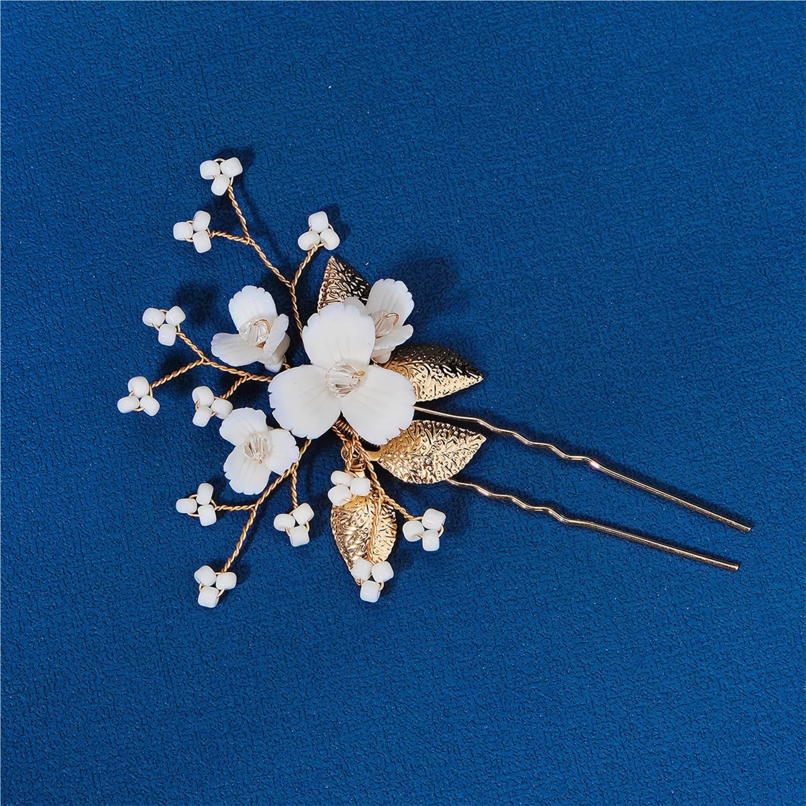 Forcine per Capelli Flower Hair Pins U Shape Headpiece Alloy Bridal Hairpin Clips For Festival Wedding Party Head Decor Accessories