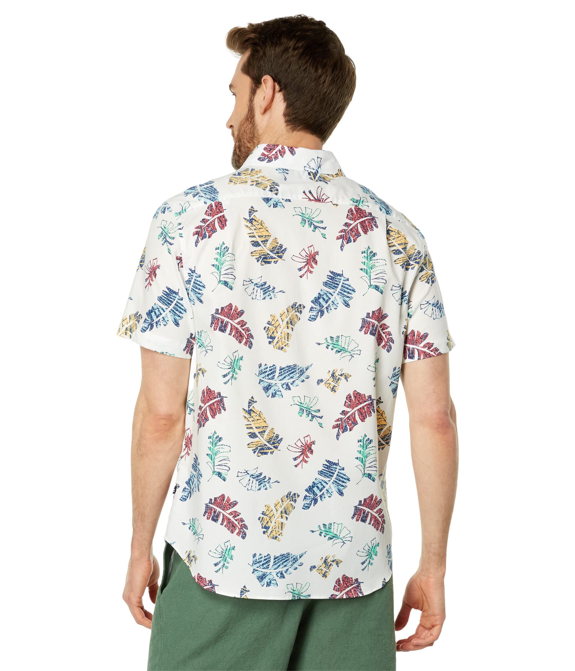 Nautica Sustainably Crafted Printed Short Sleeve Shirt Sail White MD
