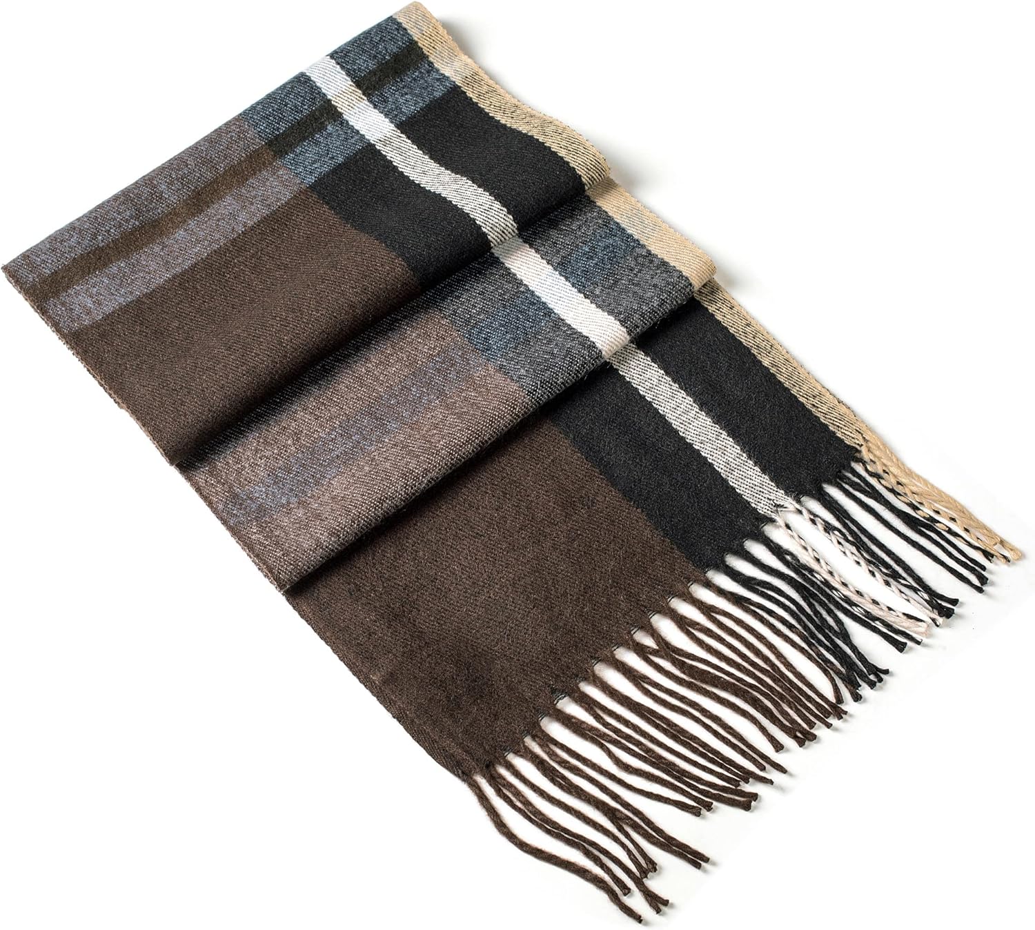 Alpine Swiss Mens Scarf Soft Knit Winter Scarves Plaid Striped or Solid Neck Covering Long Warm Stylish - Image 5