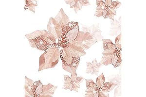 Mesmerizing Rose Gold Poinsettia Ornaments for Enchanting Christmas Festivities