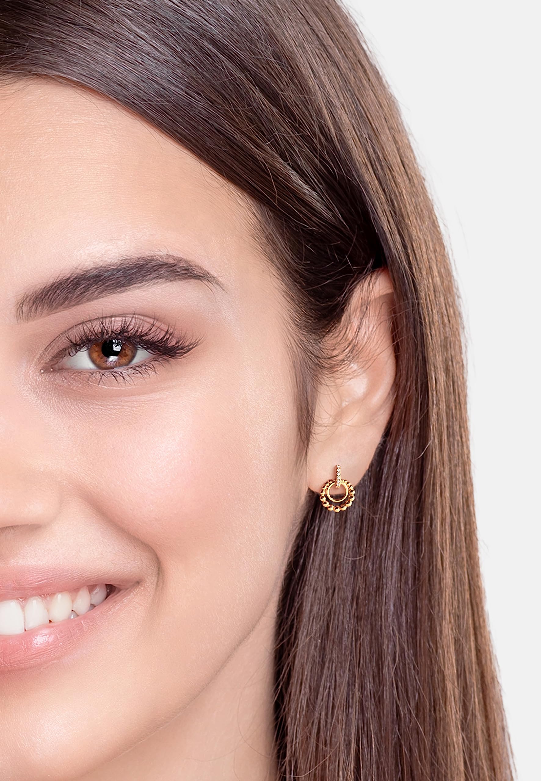 SOFIA MILANI - Damen Ohrringe 925 Silber - mit Zirkonia Steinen - Kreis Stab Ohrstecker