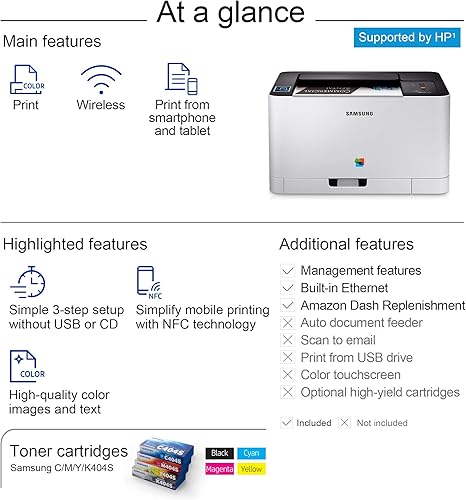 Miniatura 6 de Samsung Electronics Impresora a color con wifi Xpress SL-C430W/XAA, reposición de Amazon activada