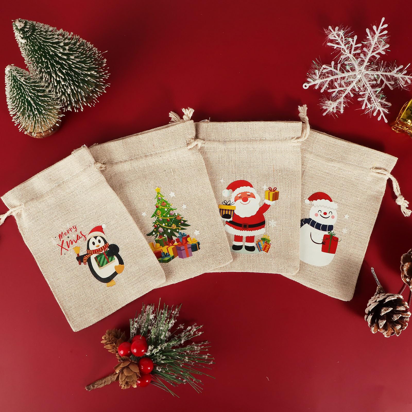 Sac en Toile de Jute de Noël,24 pcs DIY Sachets en Jute pour Calendrier de l'Avent à Remplir Sac en Toile de Jute de Noël,24 pcs DIY Sachets en Jute pour Calendrier de l'Avent à Remplir