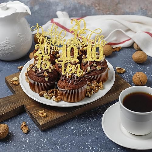 Miniatura 374 de Rsstarxi Paquete de 30 adornos para cupcakes de 15 cumpleaños con purpurina Mis Membrillo 15 desde 2010 Feliz 15º Cupcake Toppers Quince Cheers to