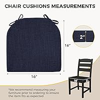 Vista 2 de downluxe Cojines para sillas de interior para sillas de comedor, almohadillas de espuma texturizada suaves y cómodas para sillas de cocina con lazos