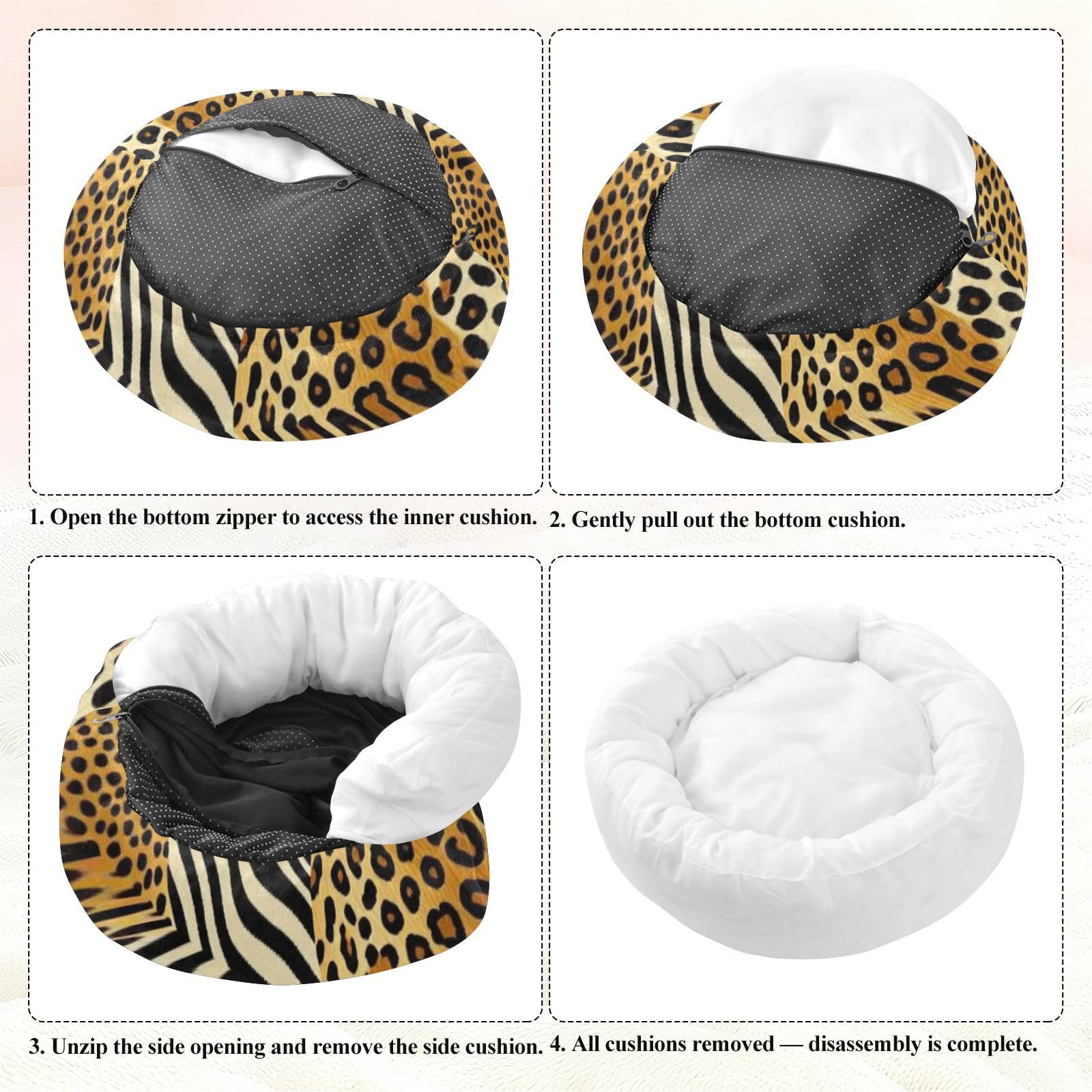 GuoChe Haustier-Katzenbett Y2k Leopard Zebras Wild