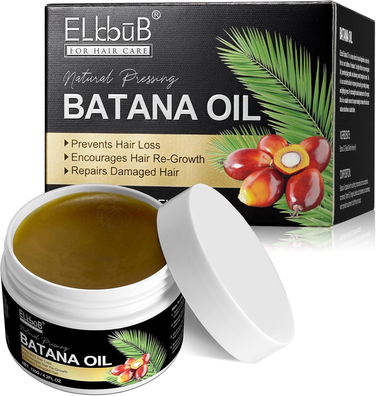 Raw Batana Oil for Hair Growth and Repair -100% Pure, Unrefined Oil from Honduran Rainforests Prevent Hair Loss and Enhances Hair Thickness in Men & Women