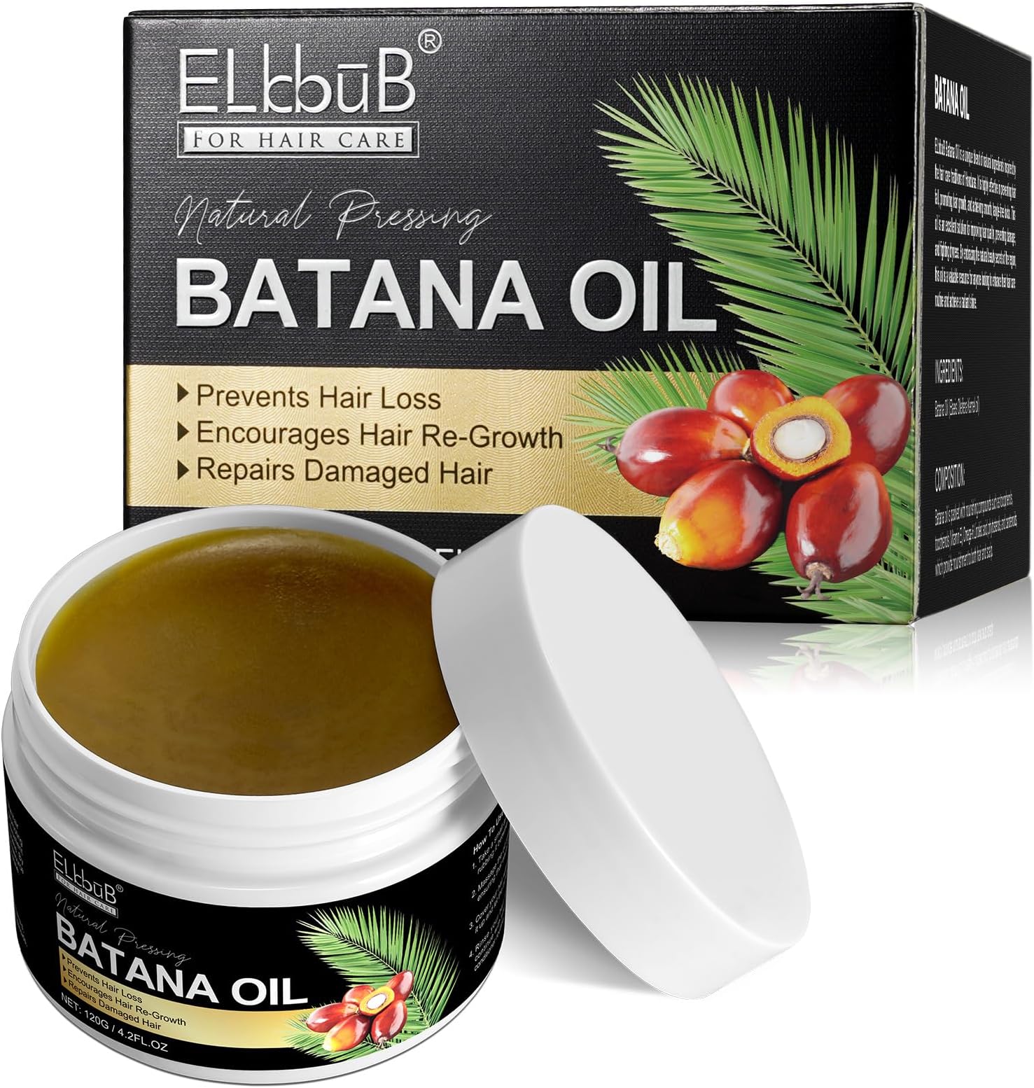 Raw Batana Oil for Hair Growth and Repair -100% Pure, Unrefined Oil from Honduran Rainforests Prevent Hair Loss and Enhances Hair Thickness in Men & Women