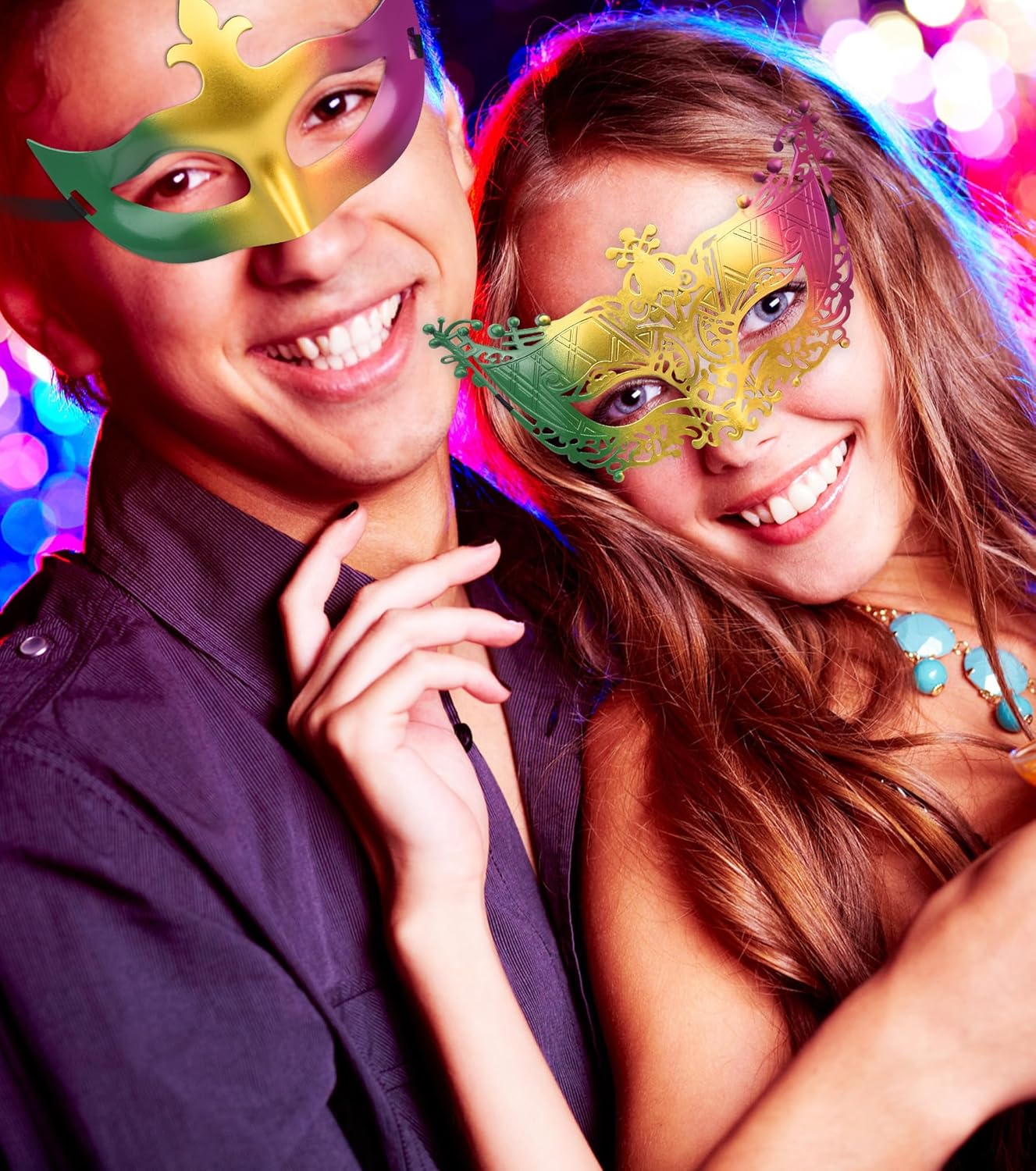 FEQO 32 Pieces Masquerade Masks Vintage Antique Masks Venetian Masks - Image 6