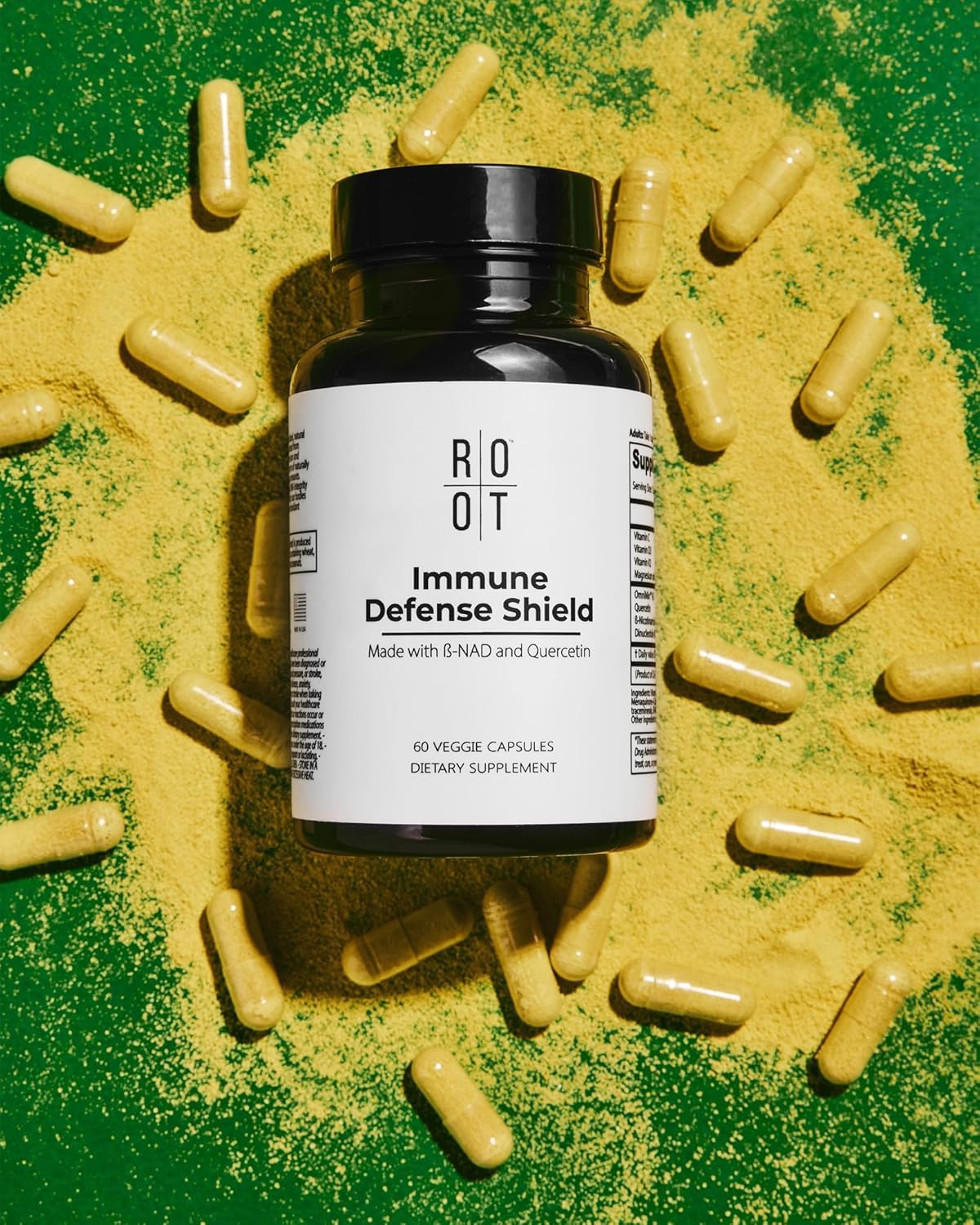 ROOT Wellness Immunabwehr-Schild | Vitamine & Mineralstoffe | 60 Kapseln | Nahrungsergänzung mit Vitaminen, Mineralstoffen, Enzymen und Quercetin in praktischen Kapseln.