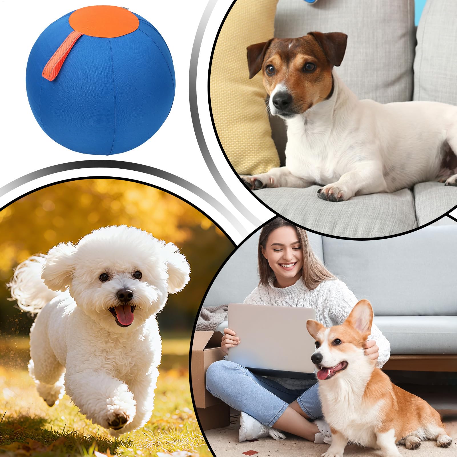 Pelota de Pastoreo para Perros Grandes Mordedor inflable para cachorros | Juguete de ejercicio para cachorros para Jardín Finca Parque Amantes de Mascotas Entrenadores Piso Oficina Salón Dormitori