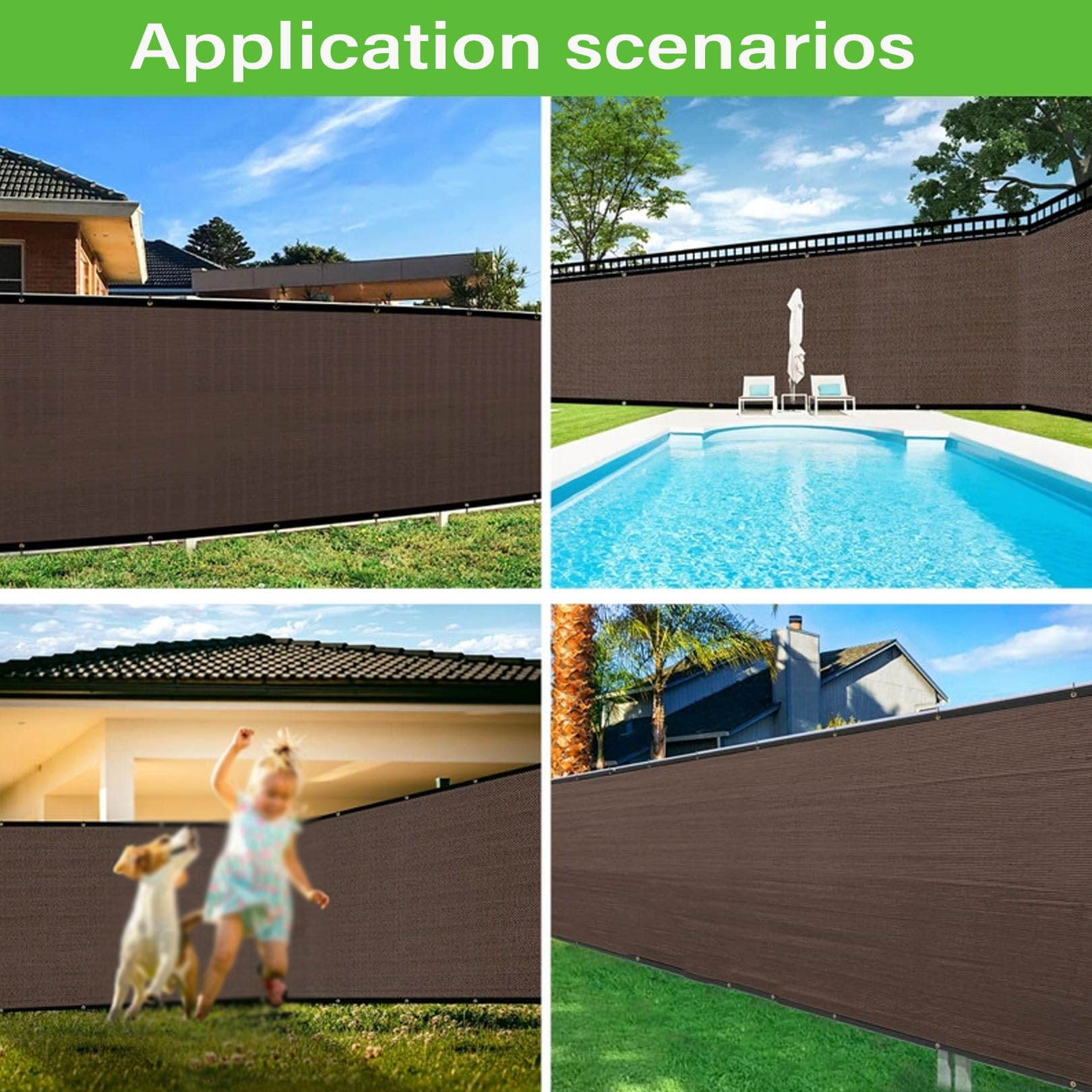 Brown Sichtschutznetz 4x7m HDPE-Schattennetz Schattierungsnetz