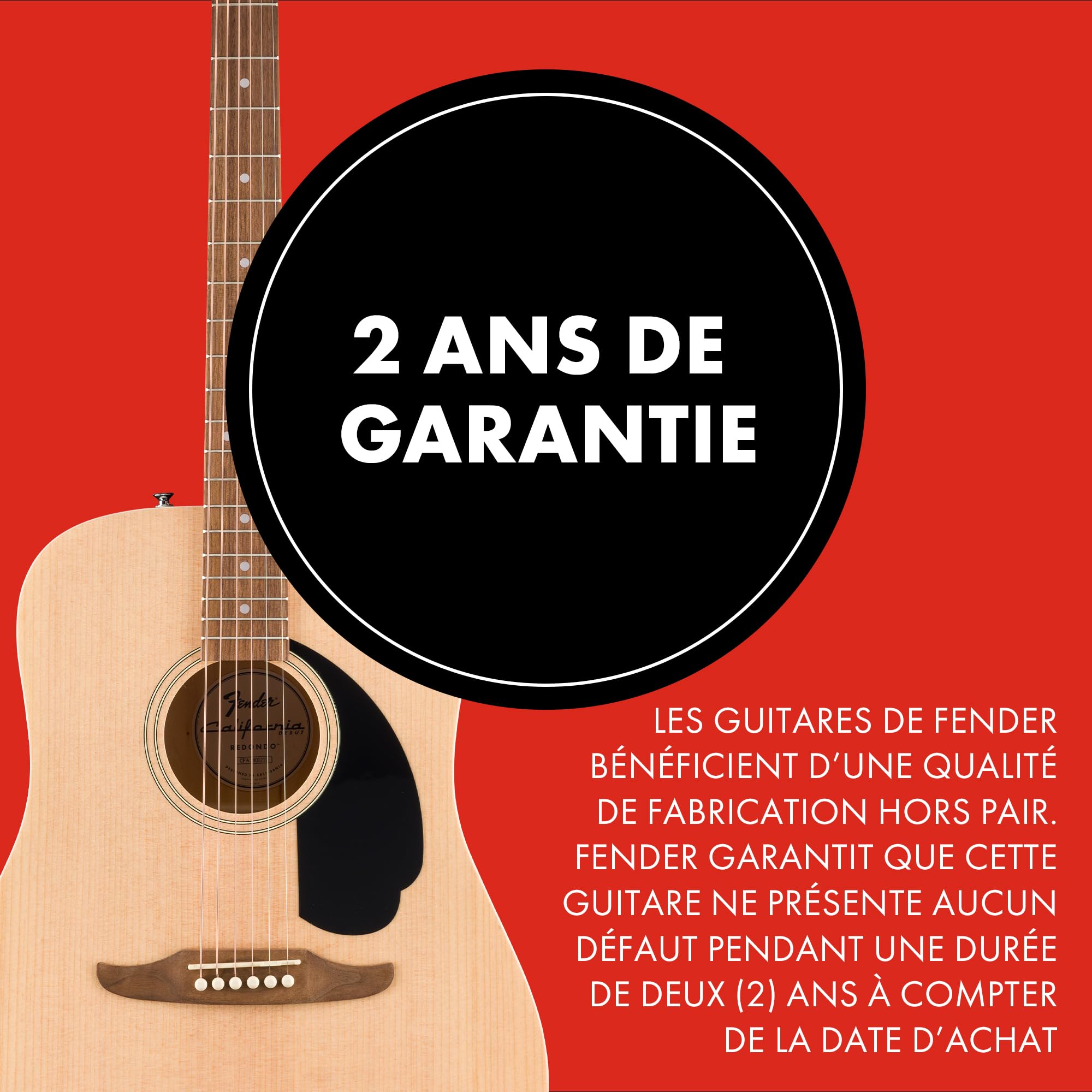 Fender guitare acoustique California Debut Redondo en finition naturelle