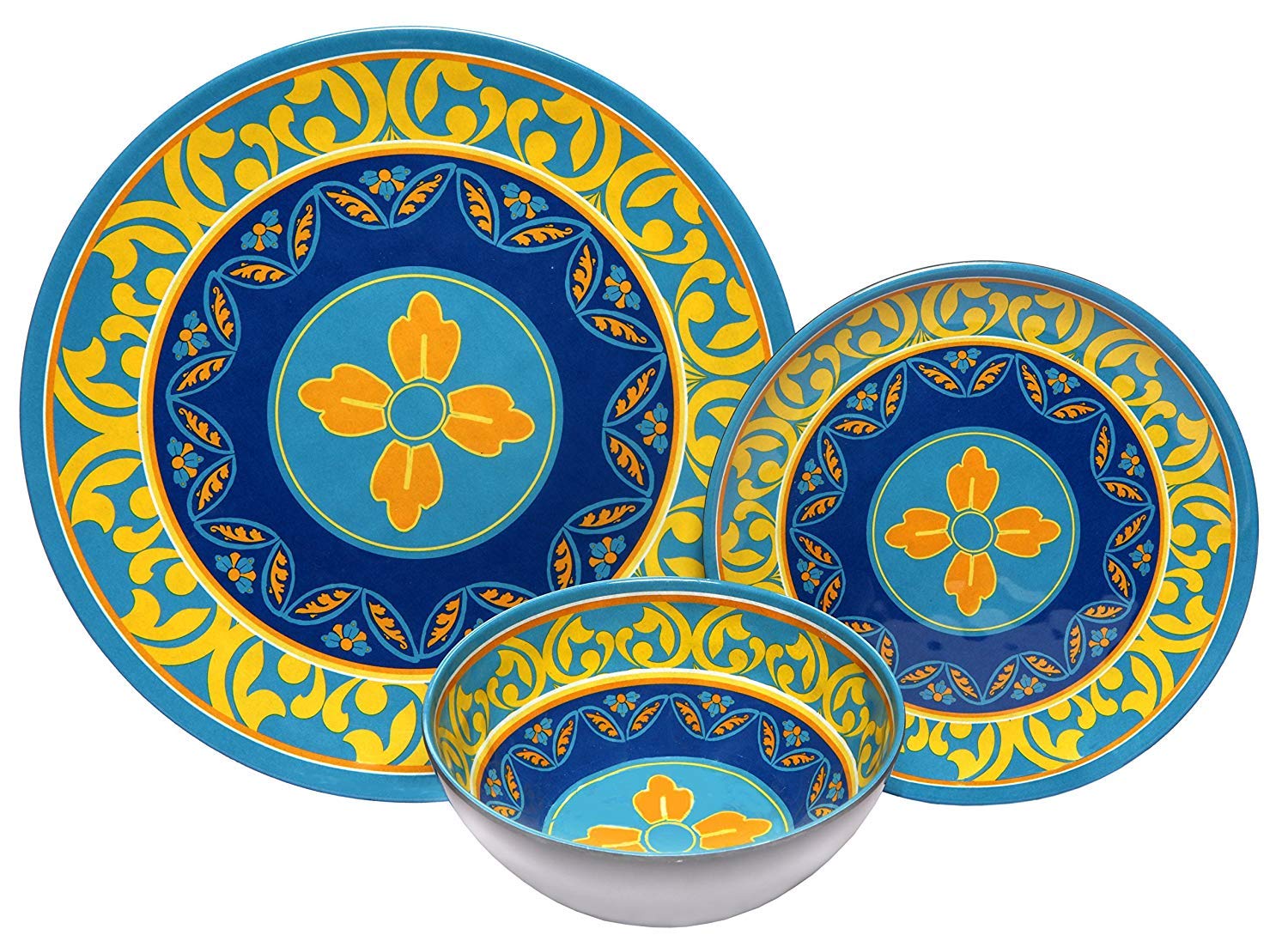 Melange 54Piece Melamine Dinnerware Set (Naples) Shatter