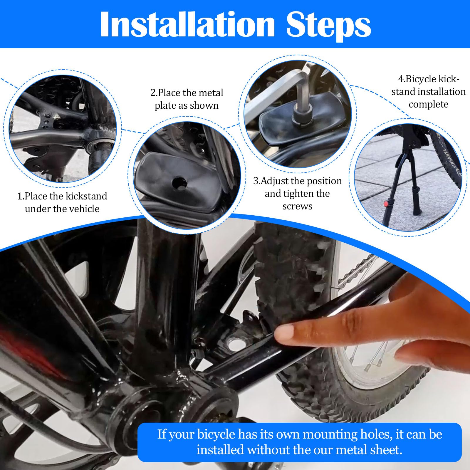 Cavalletto Doppio per Bicicletta, Cavalletto Bici Regolabile in Altezza 24-28 Pollici Supporto Centrale per Bicicletta in Alluminio con Piedini Antiscivolo per Mountain Bike, MTB, Bici da Città