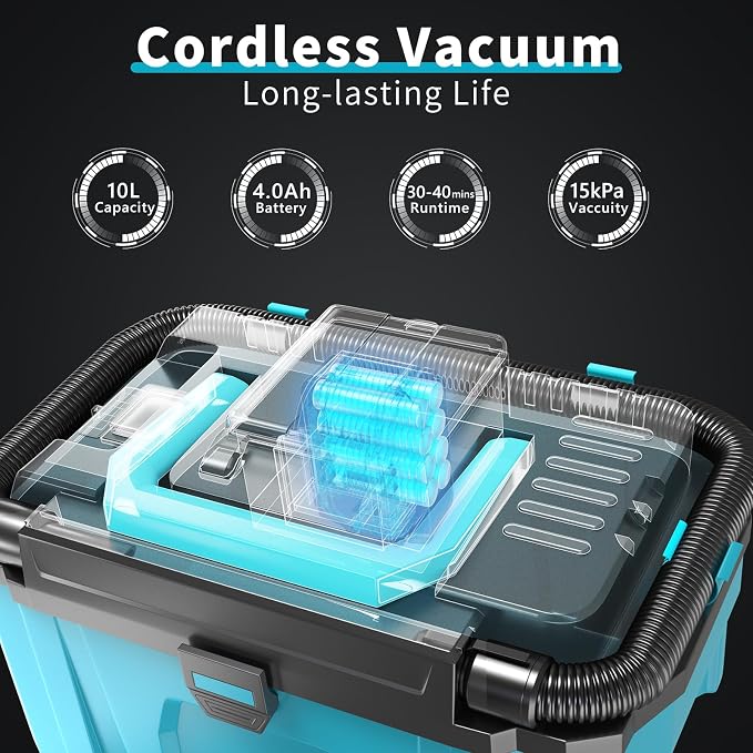 Aspiradora inalámbrica vertical 120W HEPA 2.5 gal miniatura 4