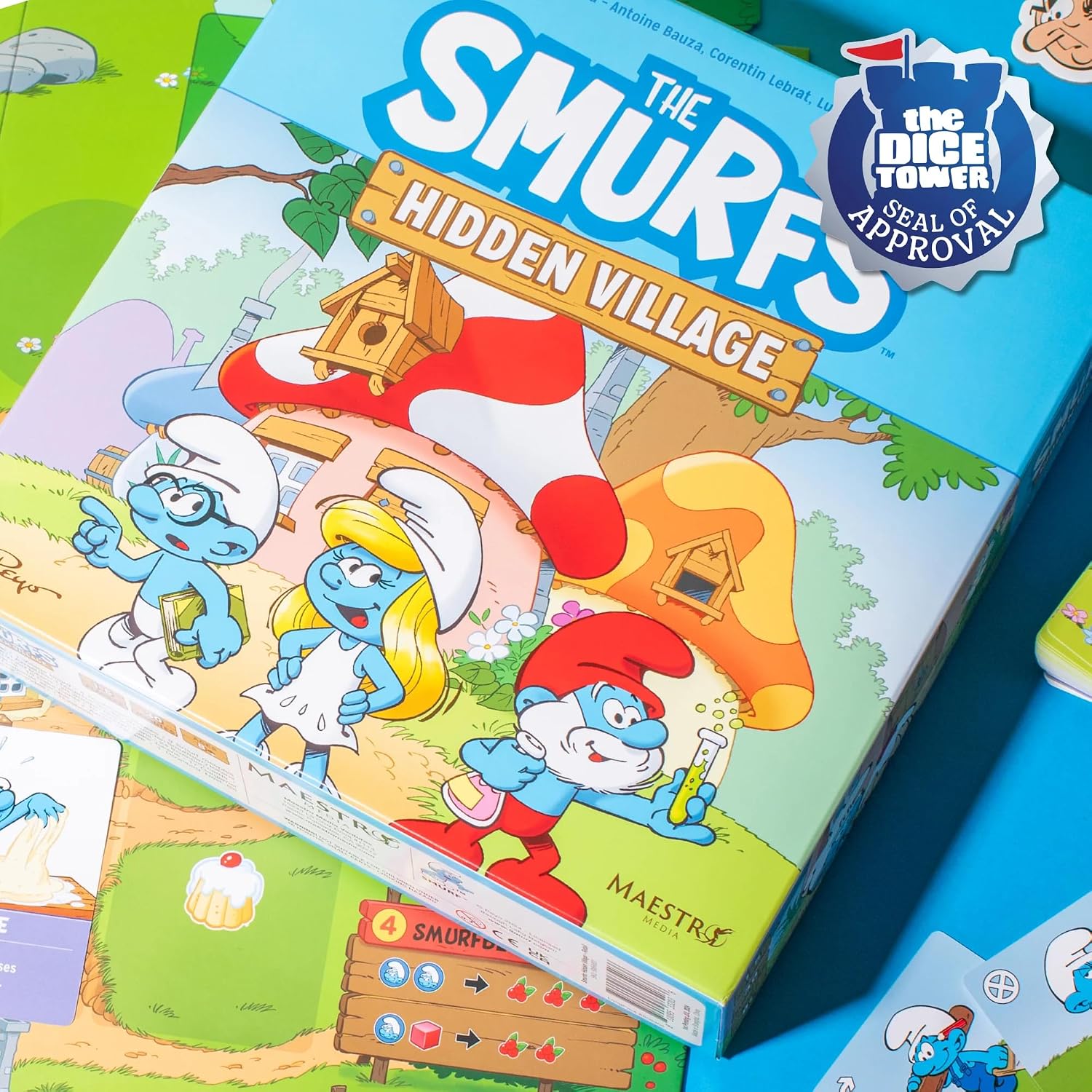 Maestro Media The Smurfs: Hidden Village Board Game - Coooperative Strategy Game with Unique Smurf Abilities, Family Fun for Kids & Adults, Ages 8+, 30 Minute Playtime, 1-5 Players