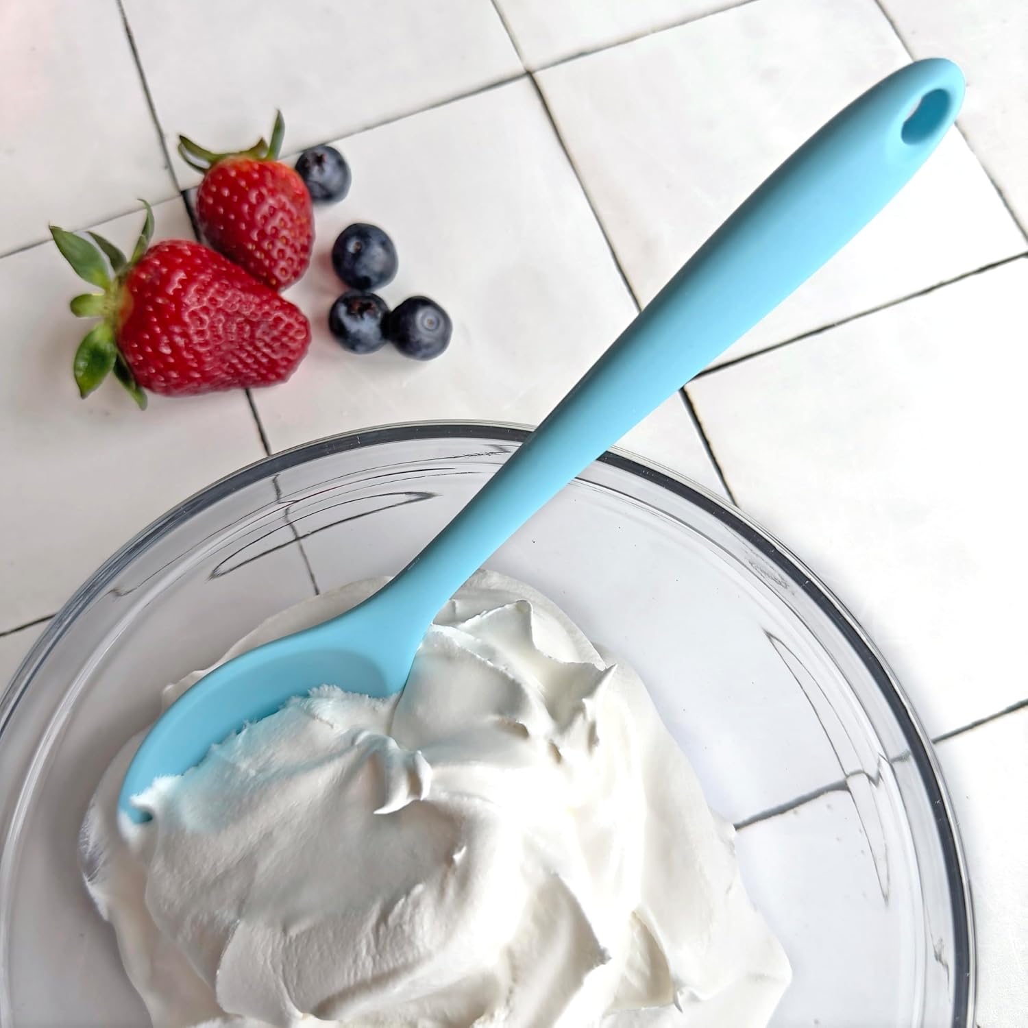 R&M Mini Silicone Spoon Set, 8" 2-Piece Bundle – Solid Spoon & Slotted Spoon Kitchen Utensils for Cooking, Baking, and Scooping
