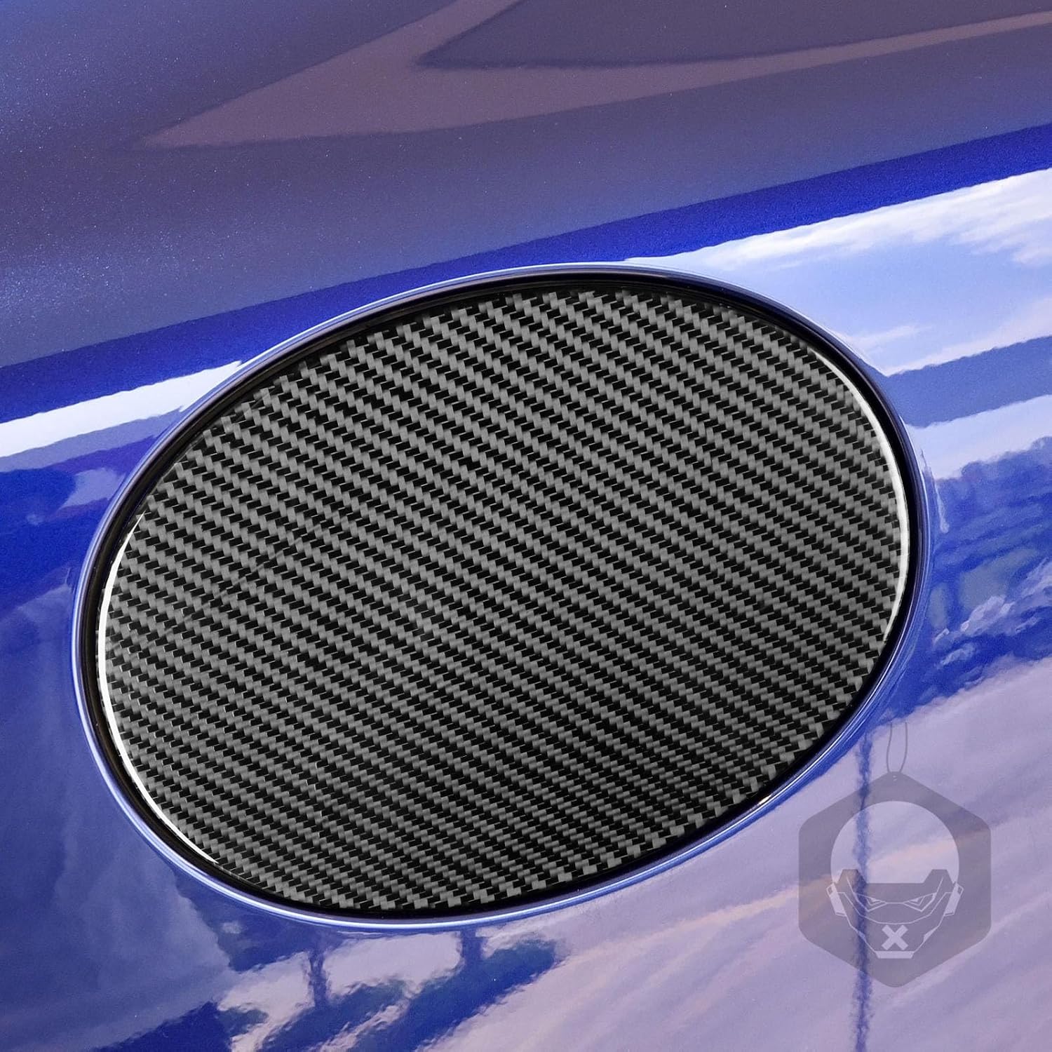 Real Soft 3K Black Carbon Fiber Car Fuel Tank Cap Panel Gas Cap Switch Cover Decoration Trim Sticker Auto Exterior Accessories Compatible with Alfa Romeo Giulia 2017 2018 2019 2020 2021