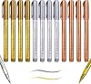 12 Piece Metallic Pen Set 4 Colours (Gold Silver Bronze) Gold Pen for Writing Gold Pen Gold Pens Waterproof Golden Pen for Album Stones Wood Glass DIY Drawing