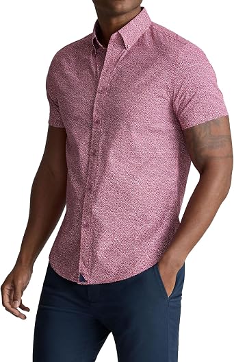 UNTUCKit Mens Ss Performance Printed Pinregl
