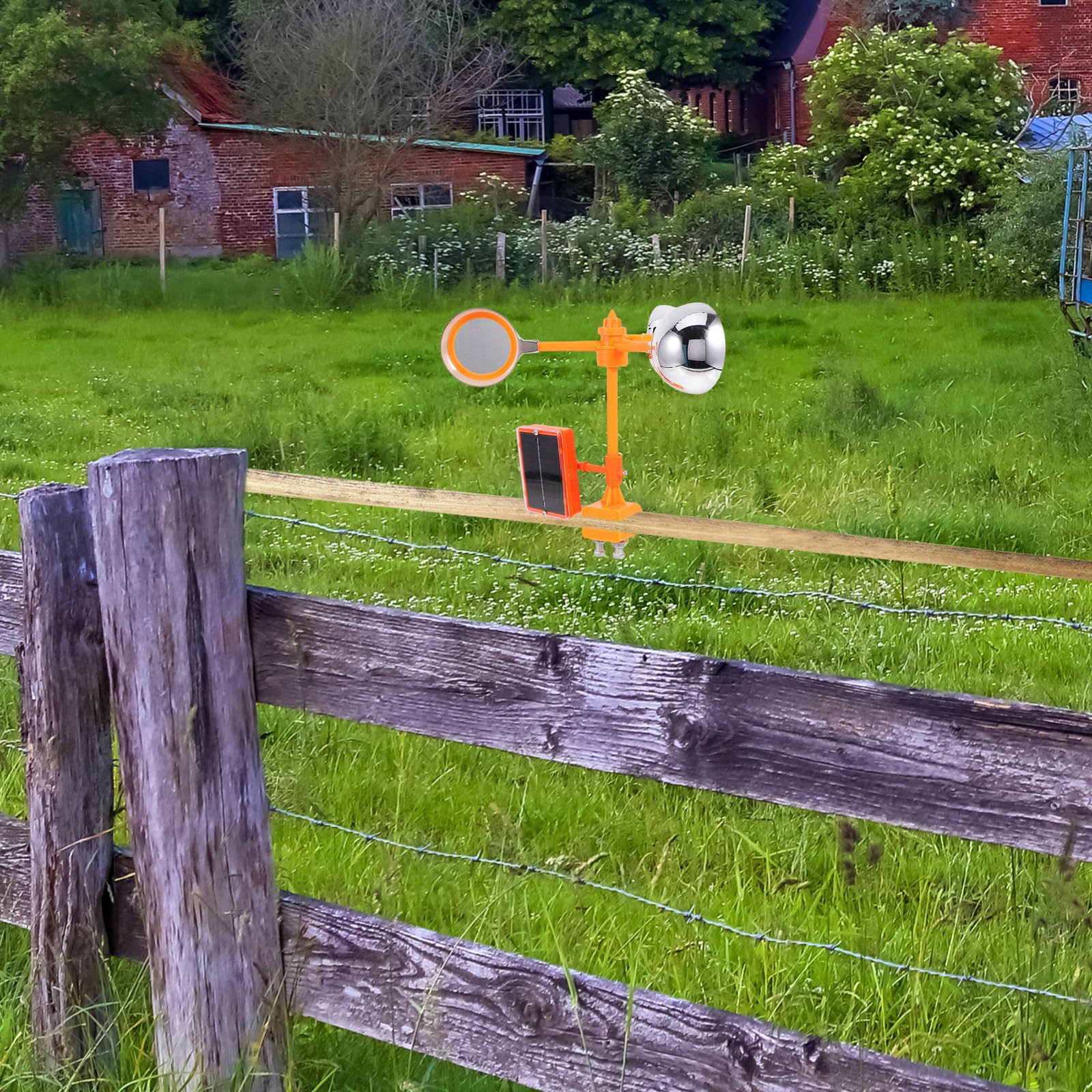 Ahuyentador Solar de Pájaros Voz para Fiesta Otoño, Dispositivo Giratorio Exterior de Plástico y Acero Inoxidable para Jardines y Huertos