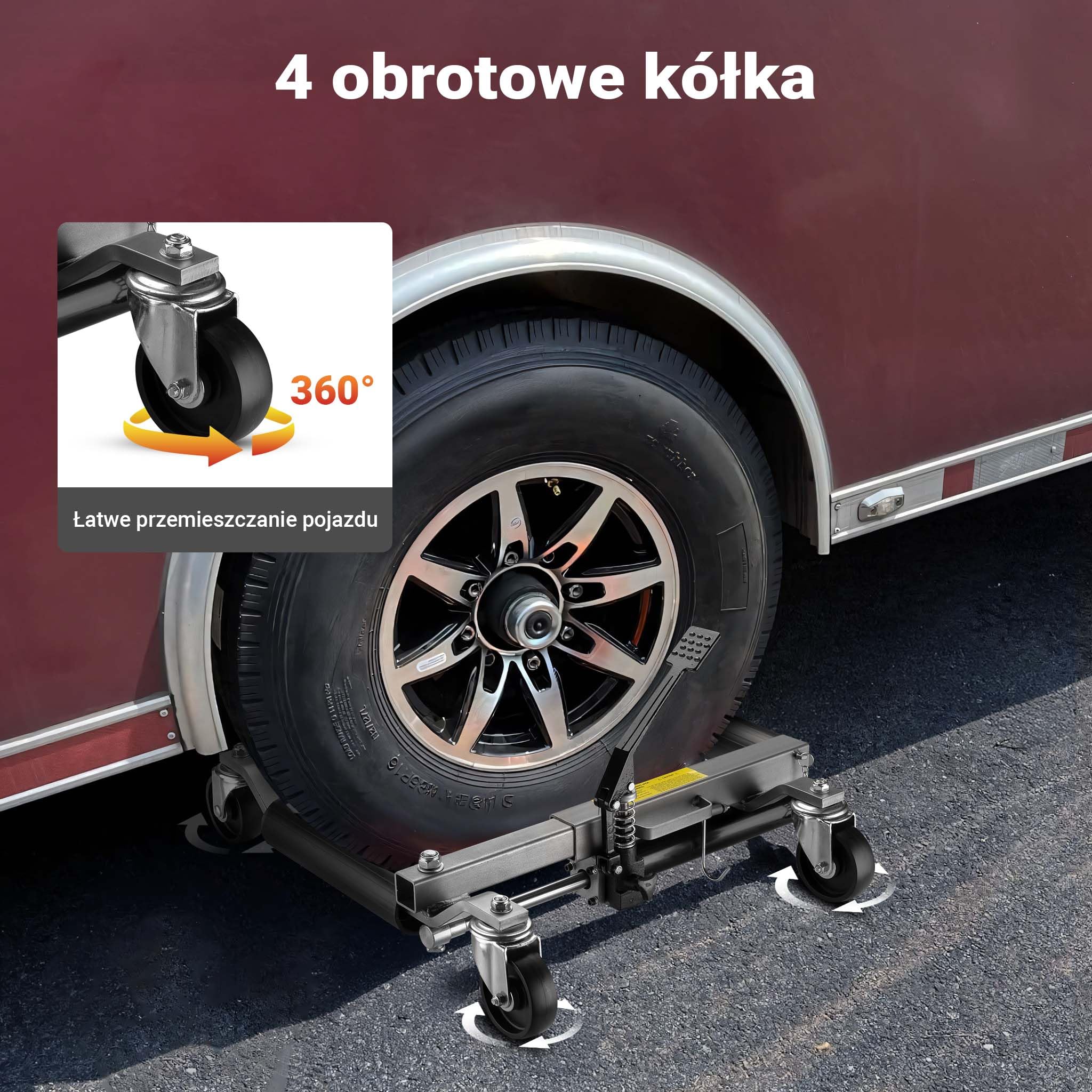 Wiltec Hydrauliczny wózek pod koła samochodu 680 kg zestaw x 2, podnośnik warsztatowy do garażu z pedałem nożnym, opony do 30 cm, manewrowy lewarek