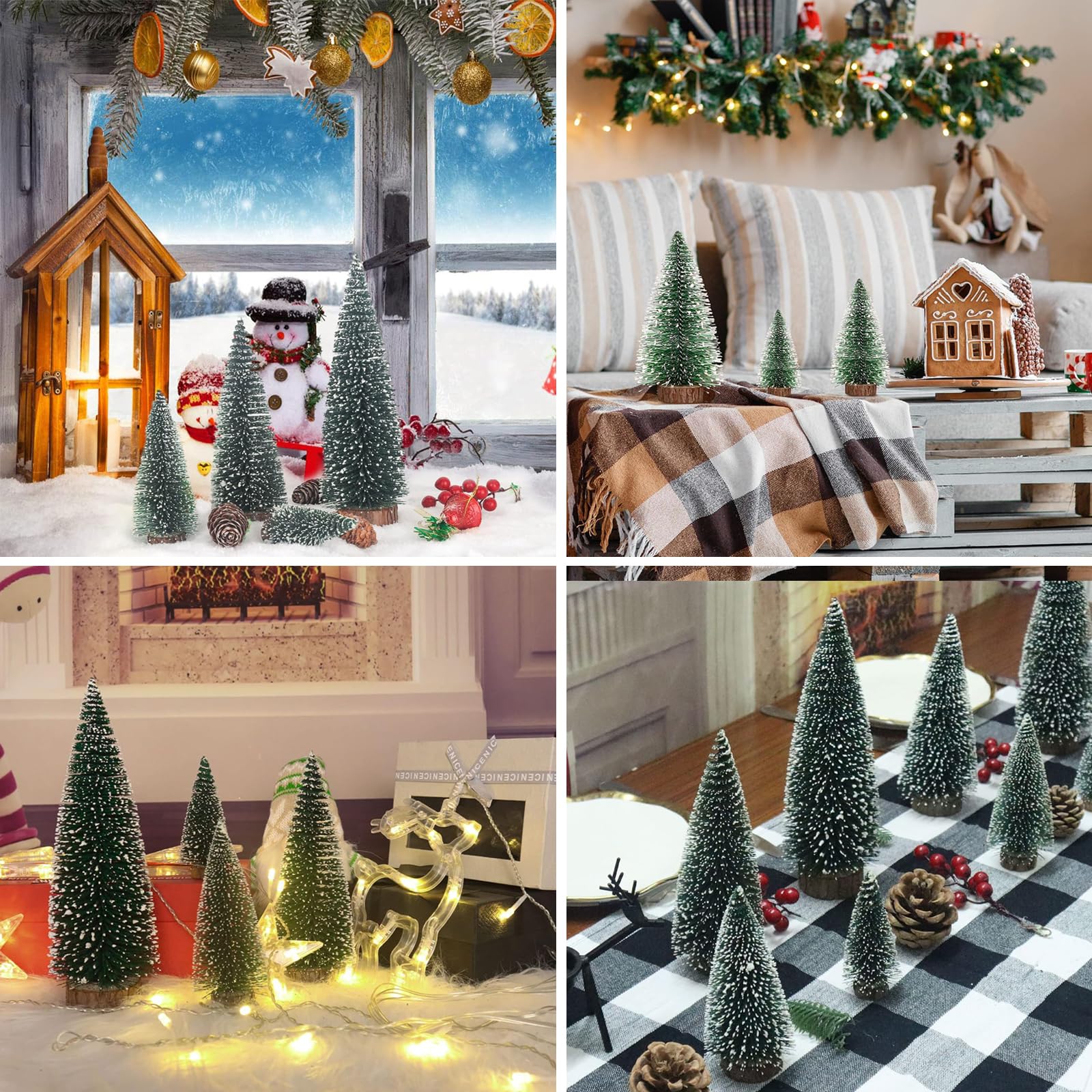 YEAPEAK 9pcs Mini Albero Di Natale Verde, 10/15/20 Cm Albero Di Natale
