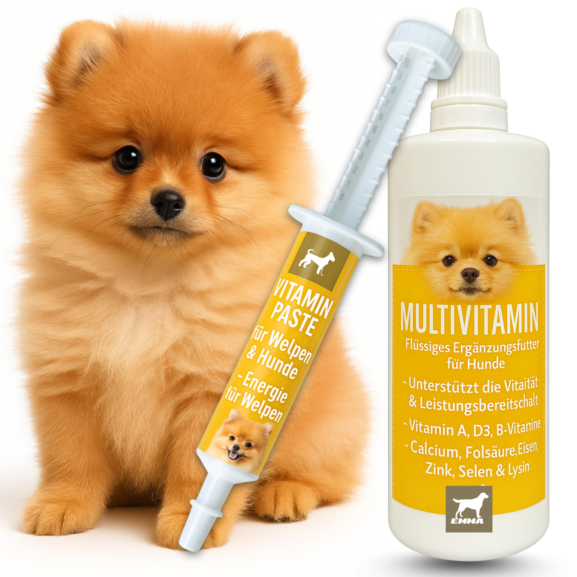 Vitamines pour Chien 0,1ml + Pâte 15ml Complexe de vitamines B Chiens Vitamines B + Vitamine A C D Calcium Renforce la vitalité Multivitamines & Minéraux Soutient Le Système Immunitaire Peau Pelage