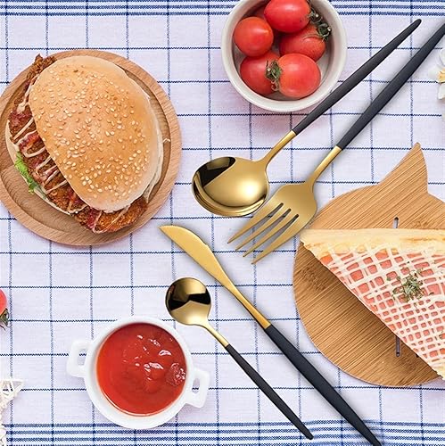 Miniatura 6 de Material de acero inoxidable fuerte y duradero juego de cubiertos de 4 piezas adecuado para el hogar restaurante y otras escenas apto para