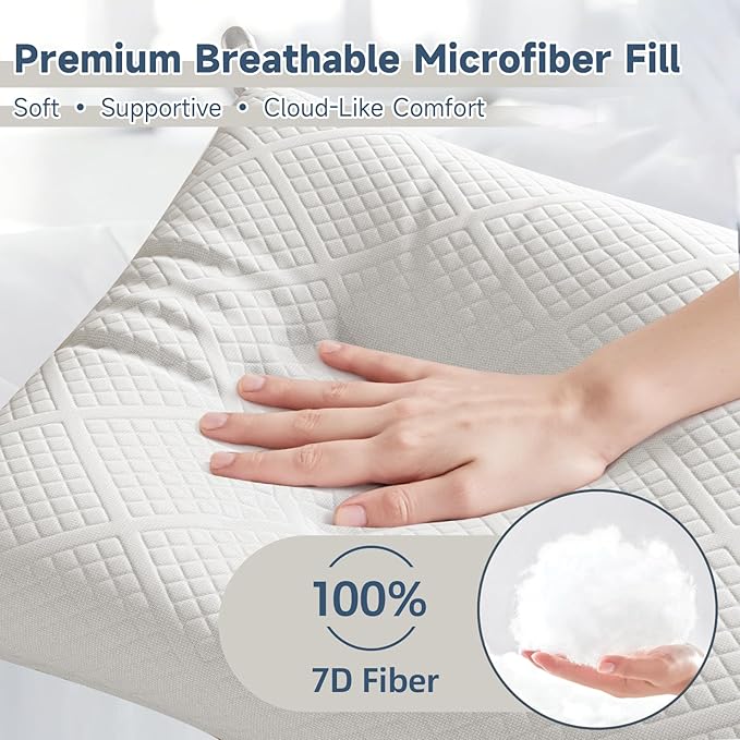 Almohada Fibra de Poliéster Queen 50x76 cm Soporte Suave miniatura 4