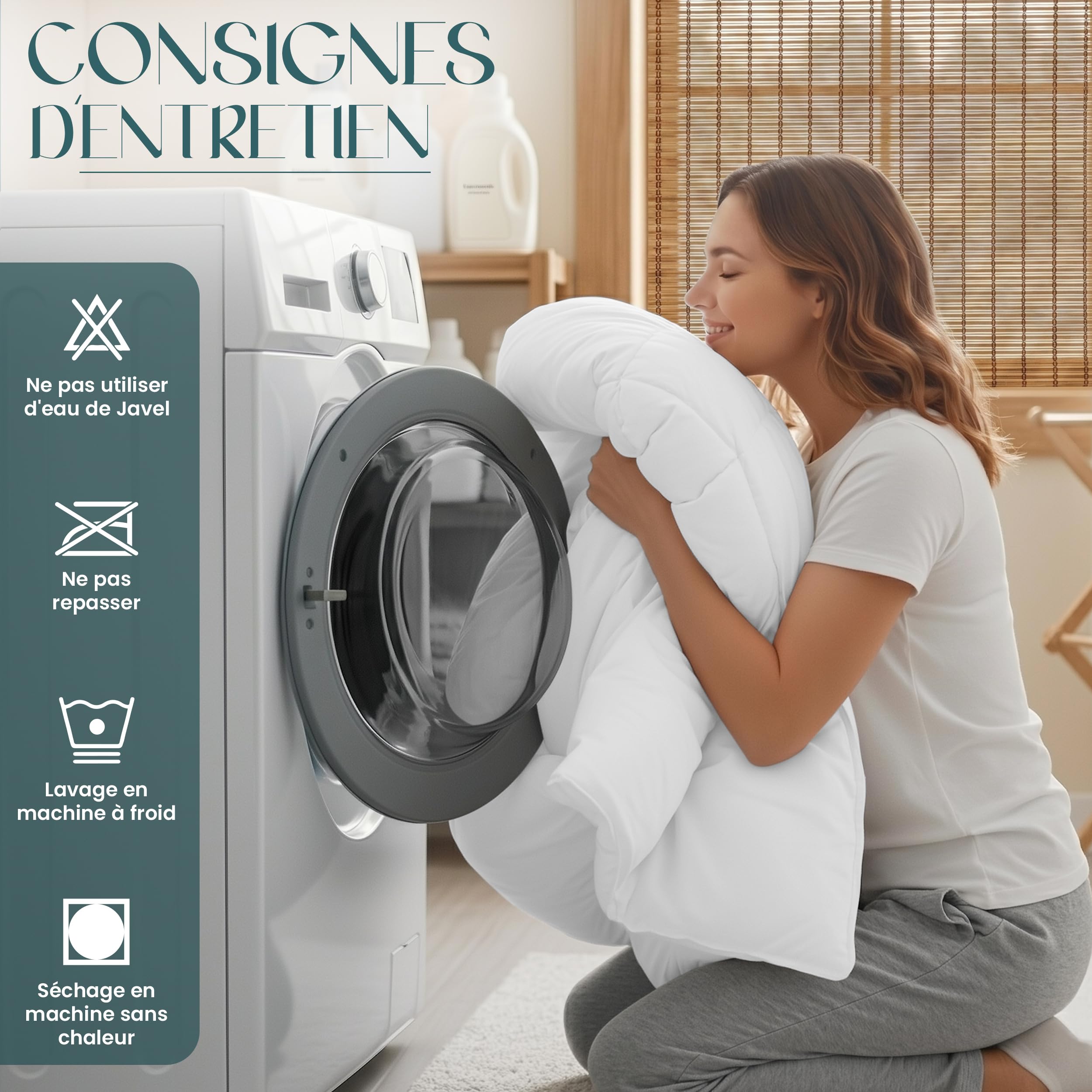 Utopia Bedding Couette Chaud 370 GSM 220x240 cm pour lit 2 Personne Blanc avec Onglets d'angle