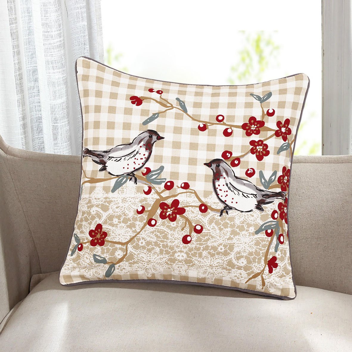 Arlinens Rebecca(18X18) 100% Cotton Duck Quality Printed Cushion Covers In Following Designs And Size: (Rebecca(18"X18"))