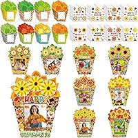 Vista 1 de Soaoo 48 juegos de marcos de fotos de otoño, kits de manualidades con flores de otoño, marco de fotos de bricolaje, Hello Fall Happy Halloween