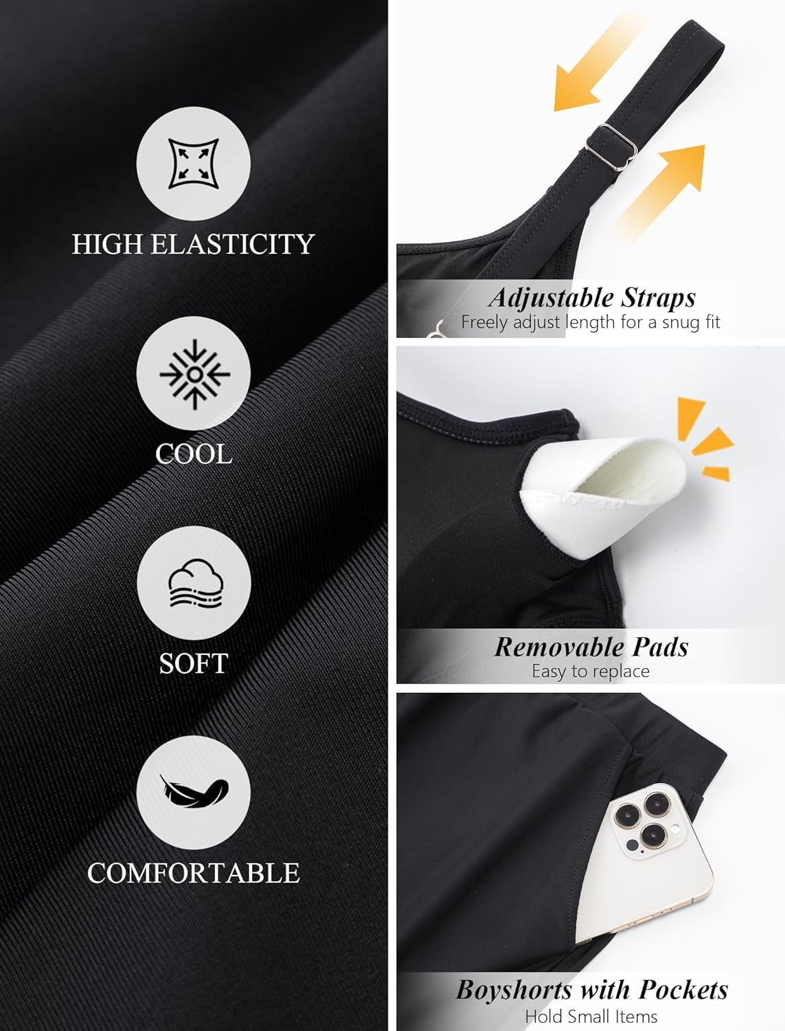 HUSKARY Plus Size Swimsuits for Women Swim Dress Tummy Control Two Piece Bathing Suit Flowy Tankini with Boyshorts - Image 5