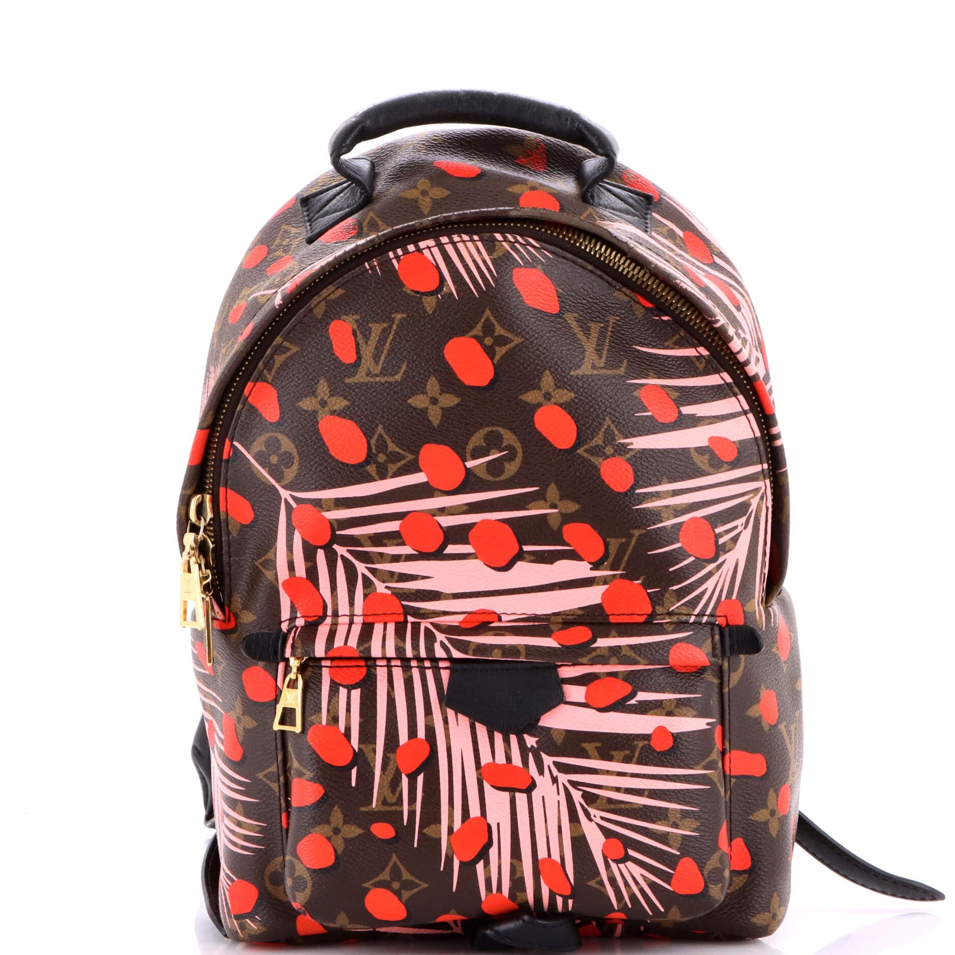 Pre-Loved Palm Springs Backpack Limited Edition Monogram Jungle Dots PM, Brown