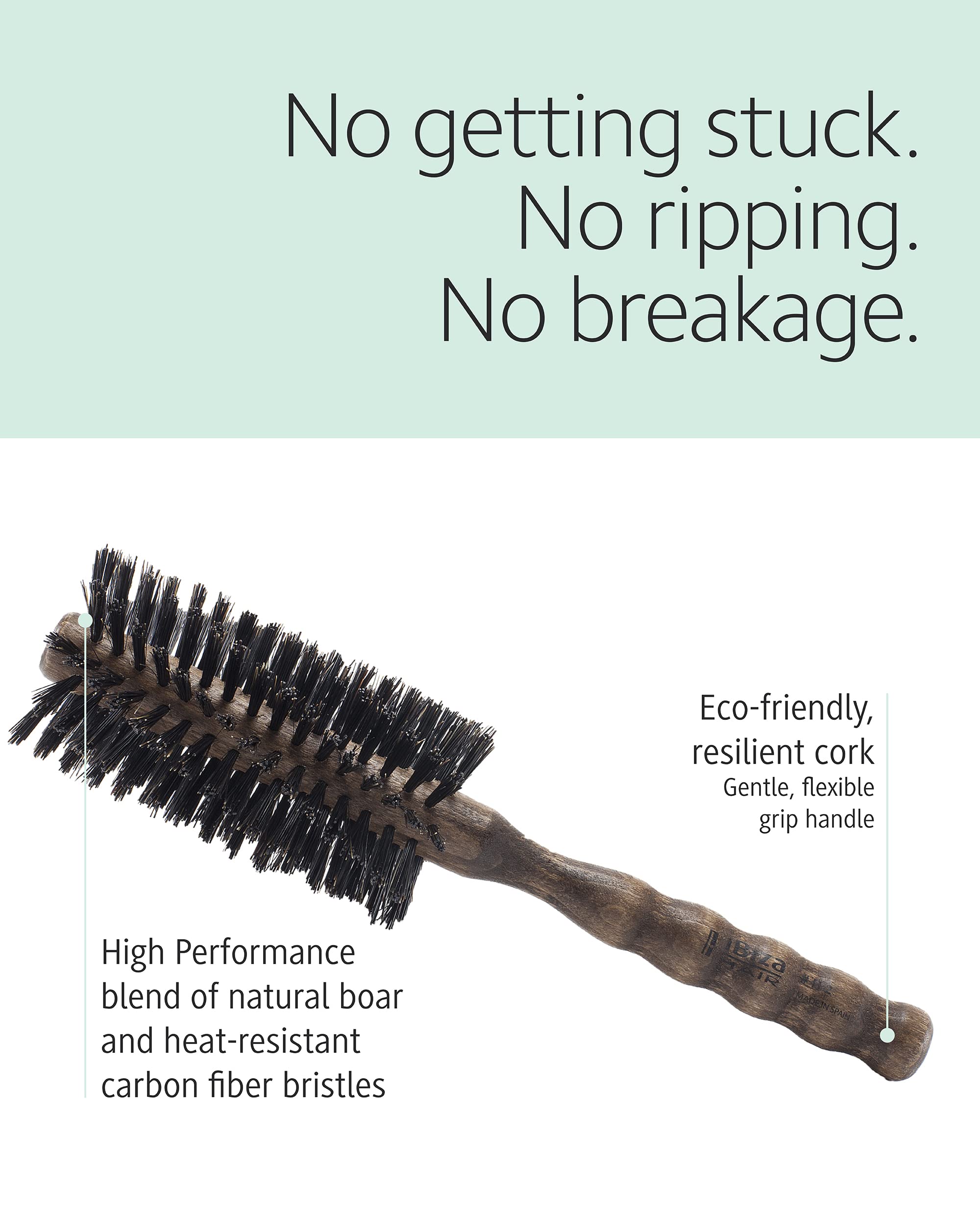 Amazon | Ibiza Hair プロフェッショナル 猪毛 ラウンドブラシ (H2